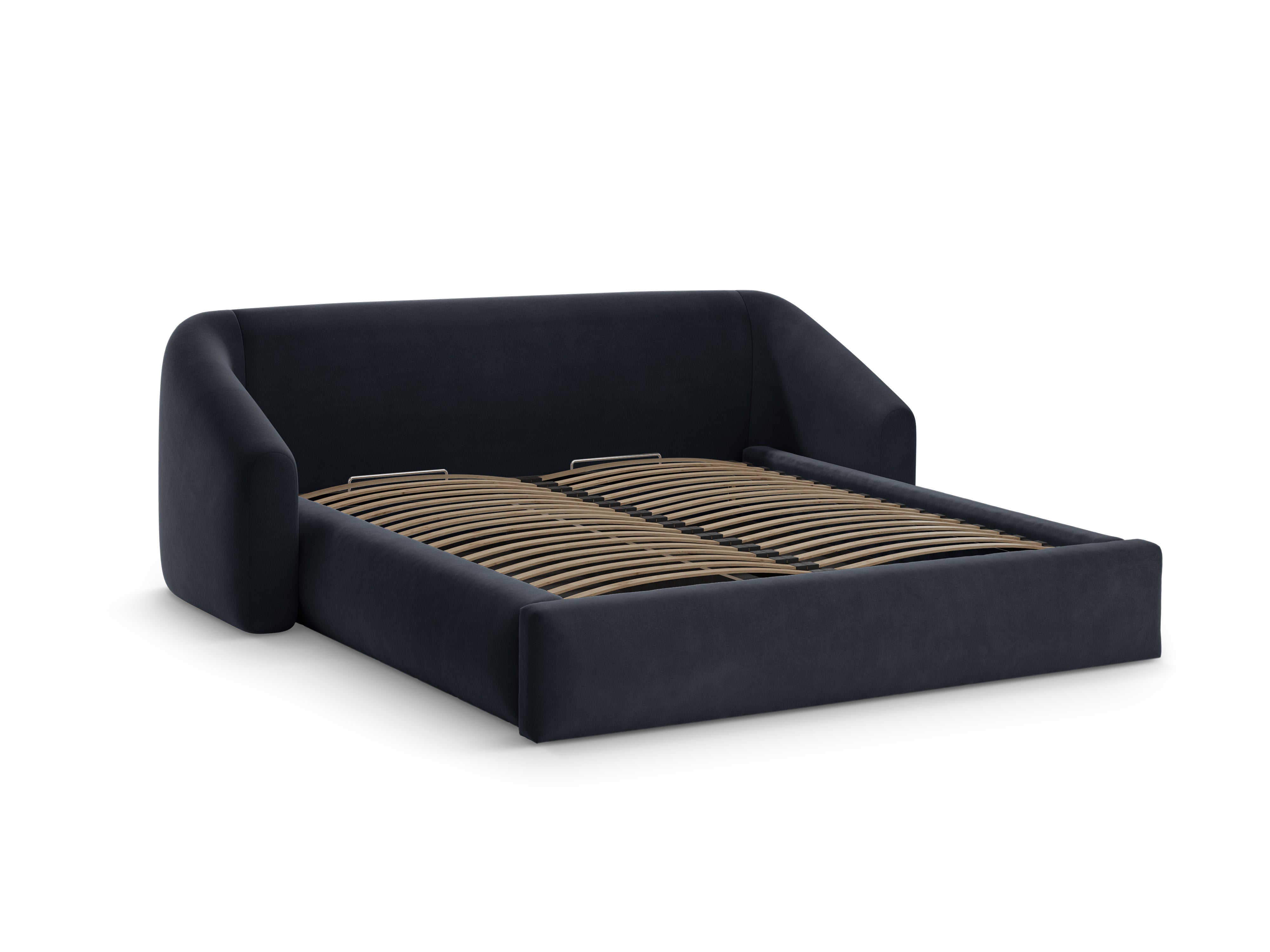 Fluwelen bed CAMPI marineblauw