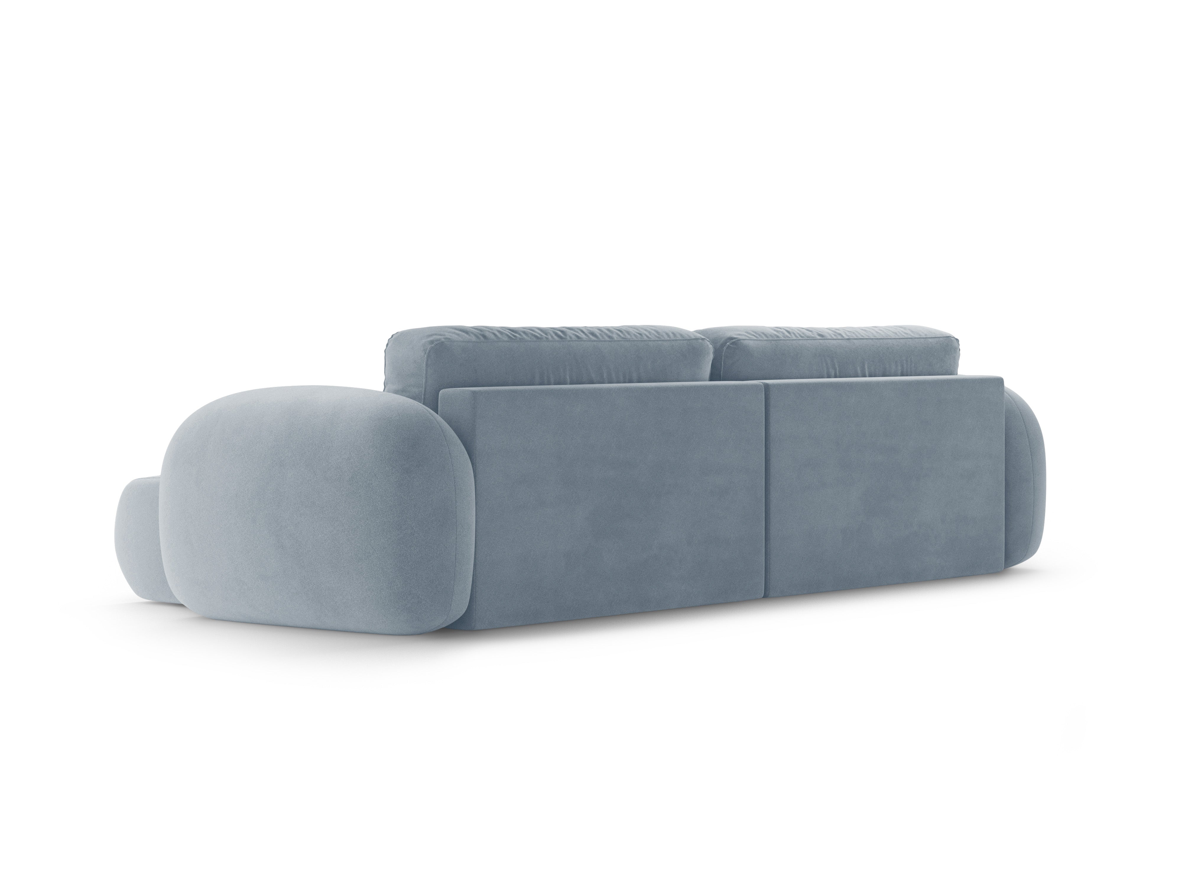 Universal velvet corner sofa with sleeping function for 4 people TONALE blue