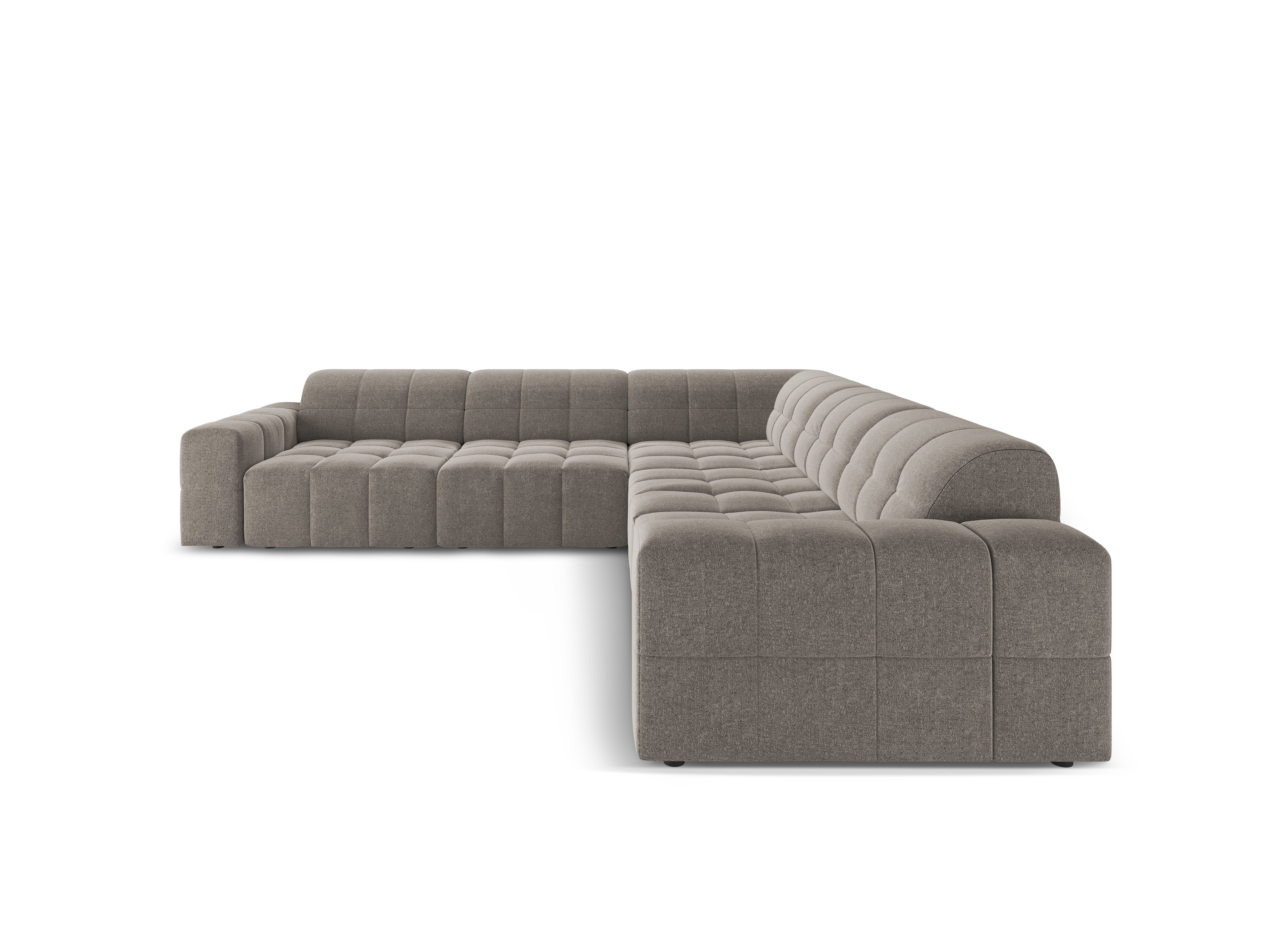Symmetrische hoekbank CHICAGO grijs chenille