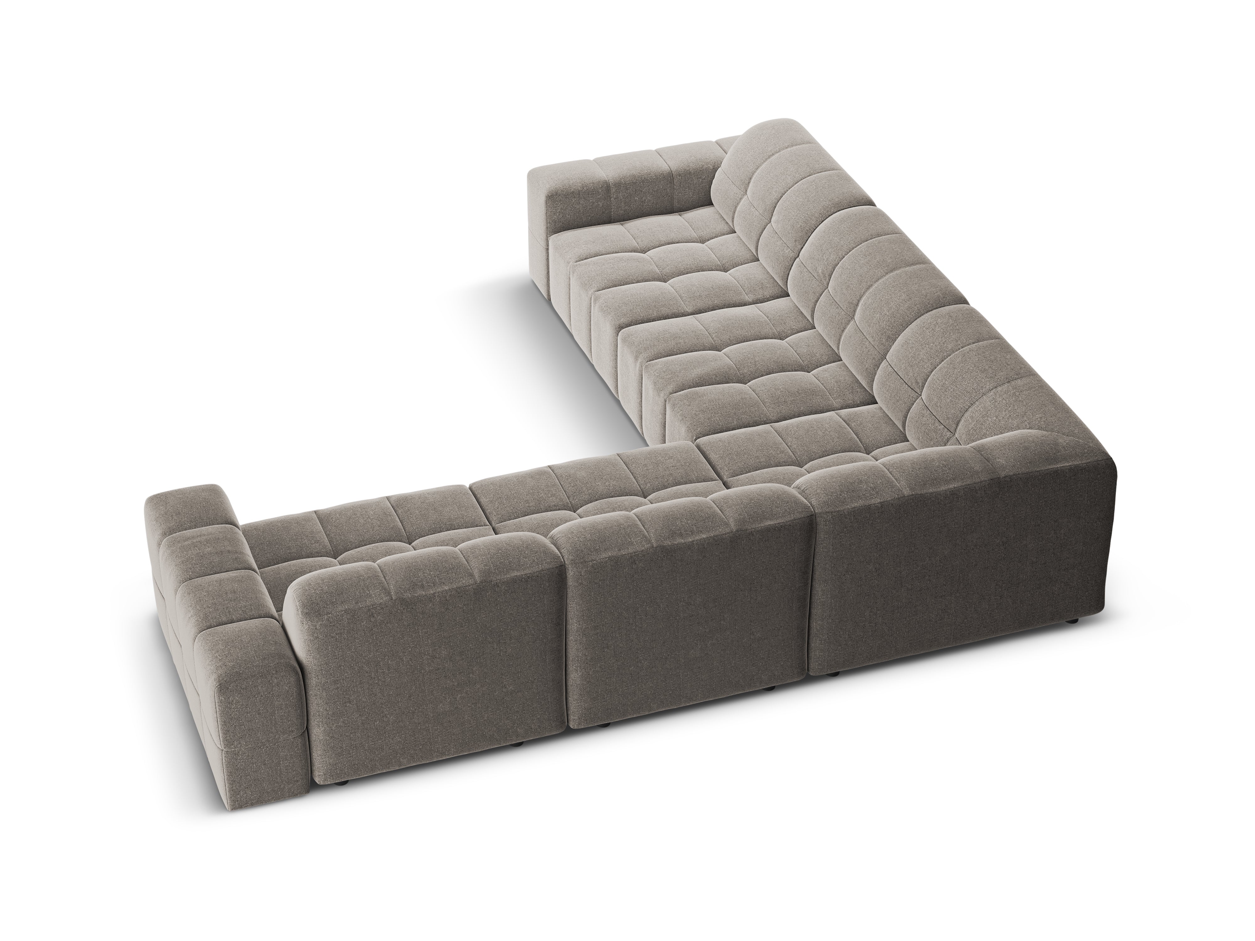 Symmetrische hoekbank CHICAGO grijs chenille
