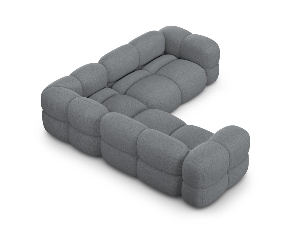 Symmetrische hoekbank LORETTO grijsblauw