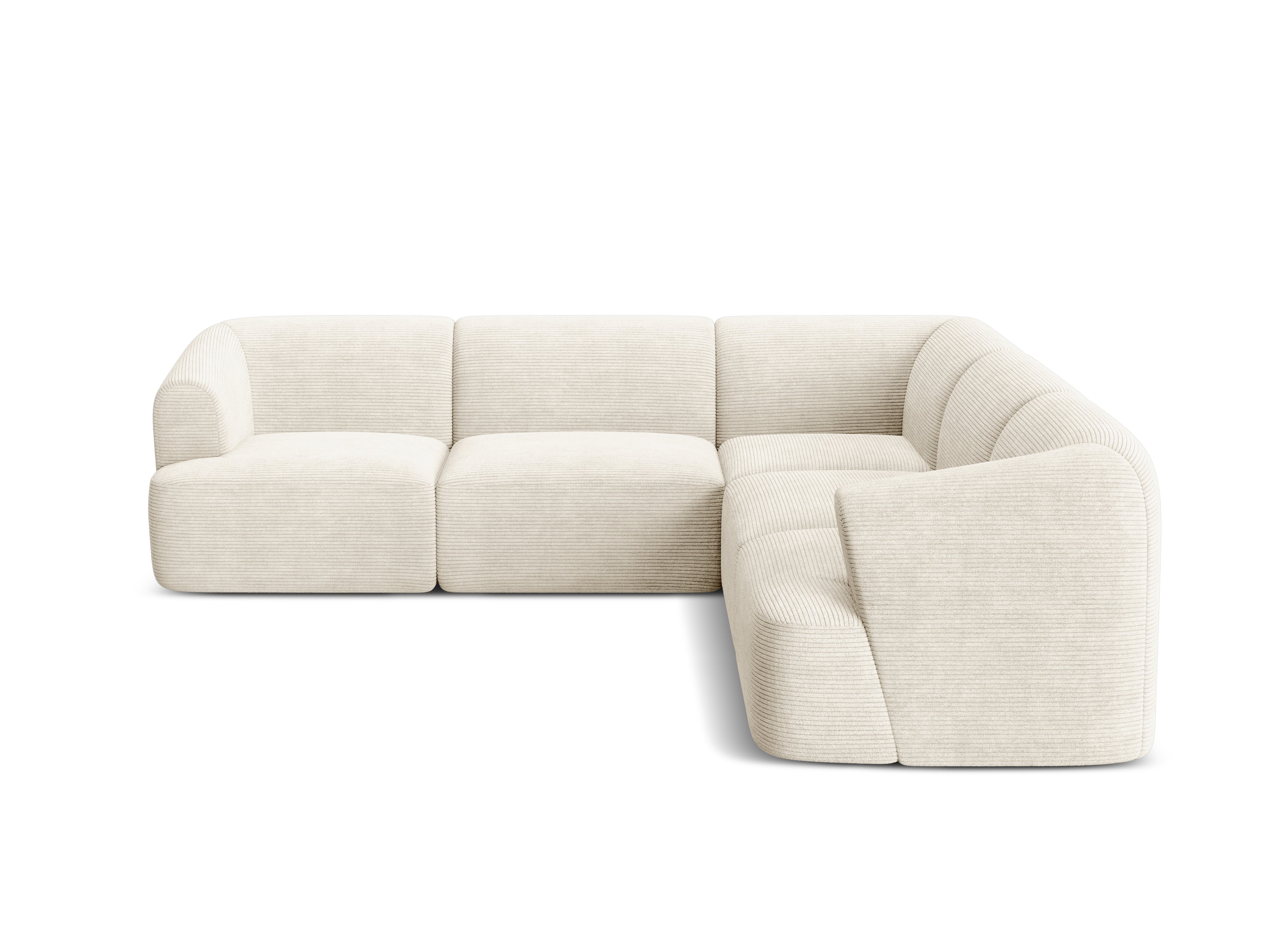 Symmetrical 4-Seater Corner Sofa CAMPI Cream Corduroy