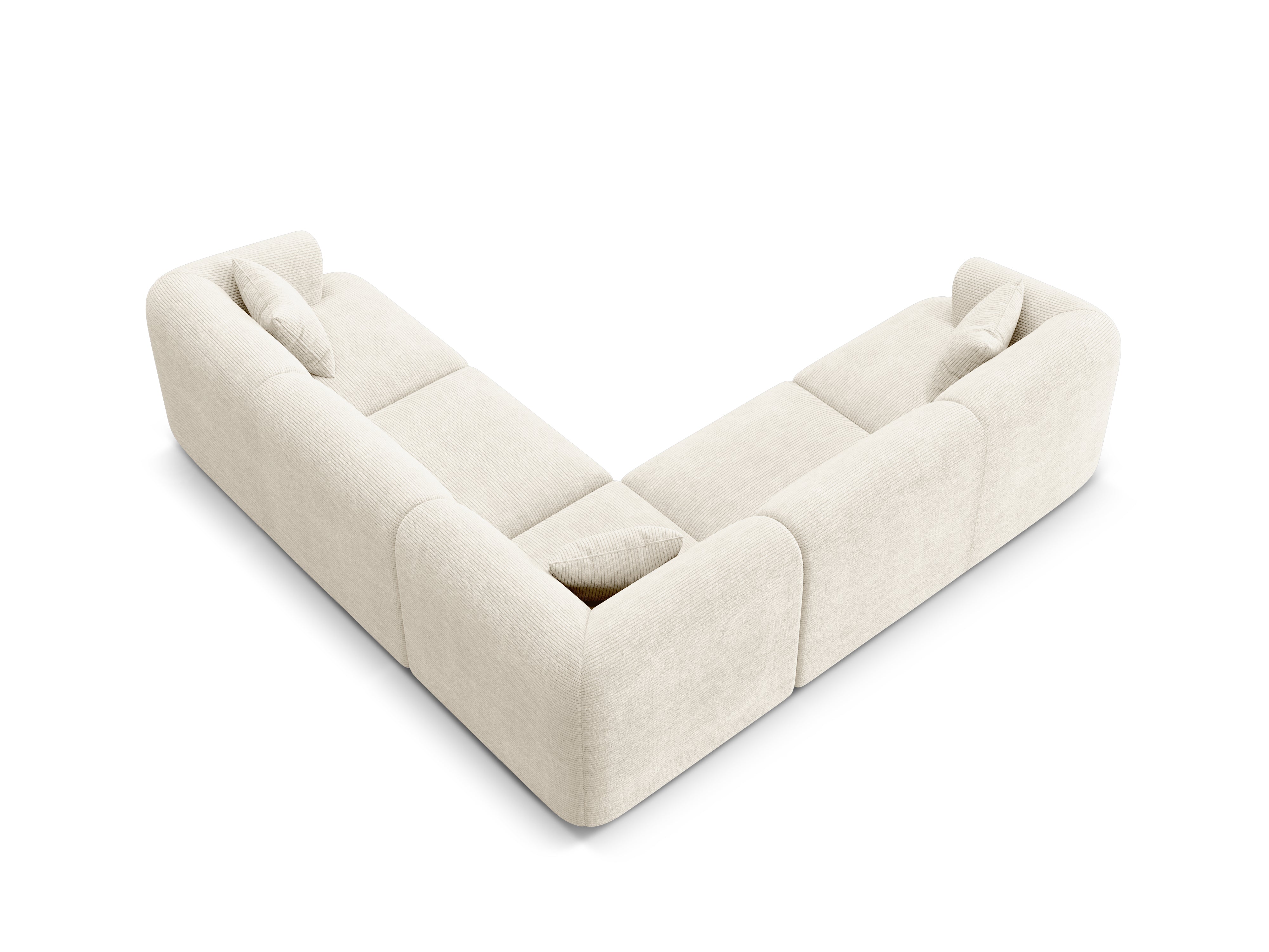 Symmetrical 4-Seater Corner Sofa CAMPI Cream Corduroy