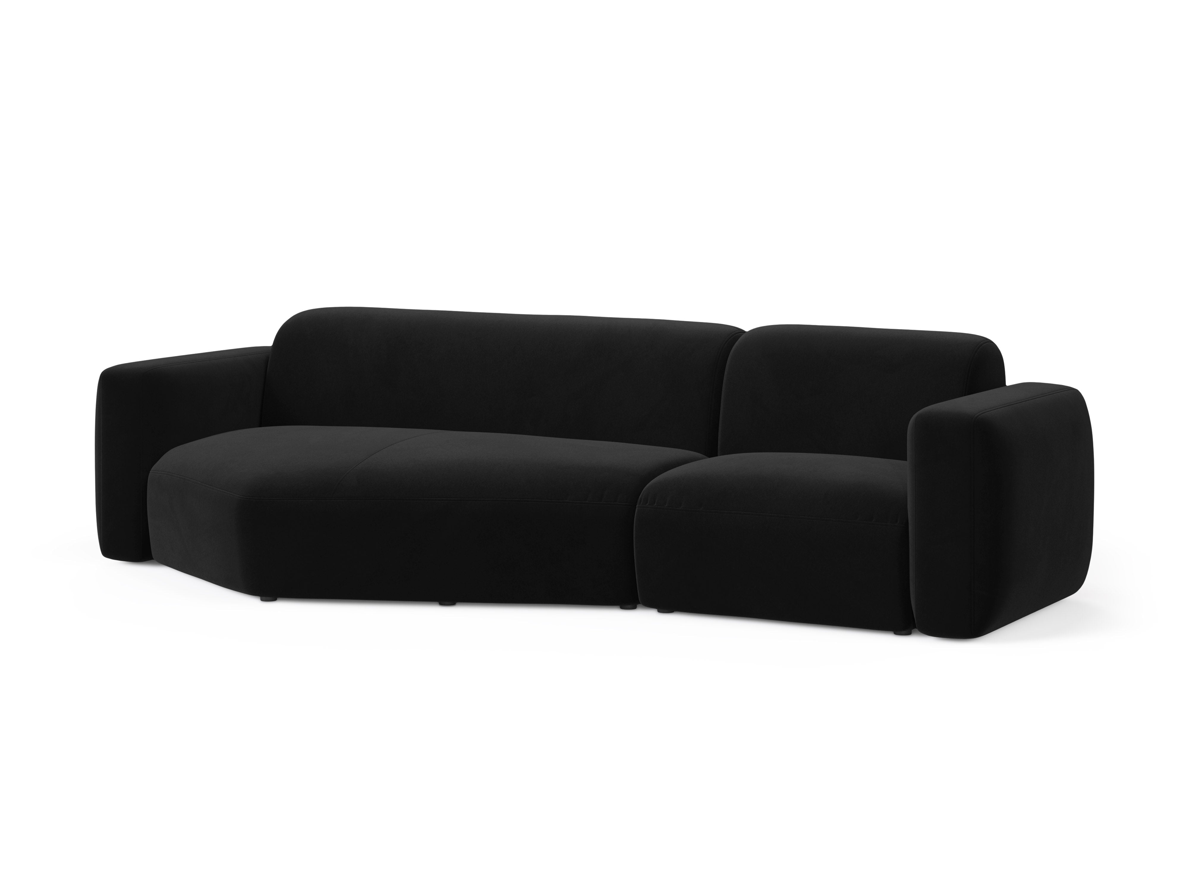 Samt-Ecksofa links STRINO schwarz