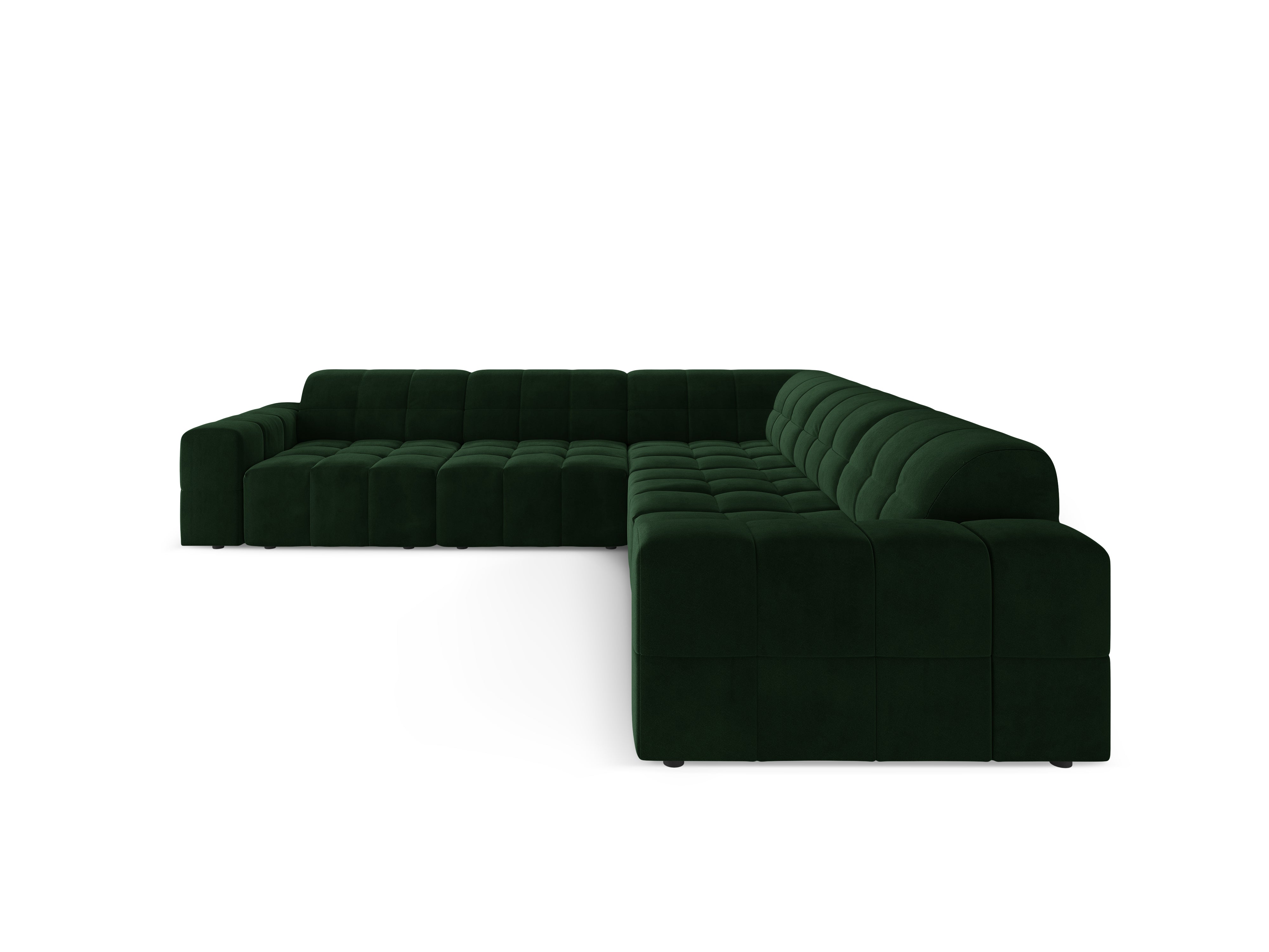 Symmetrical Velvet Corner Sofa CHICAGO Bottle Green
