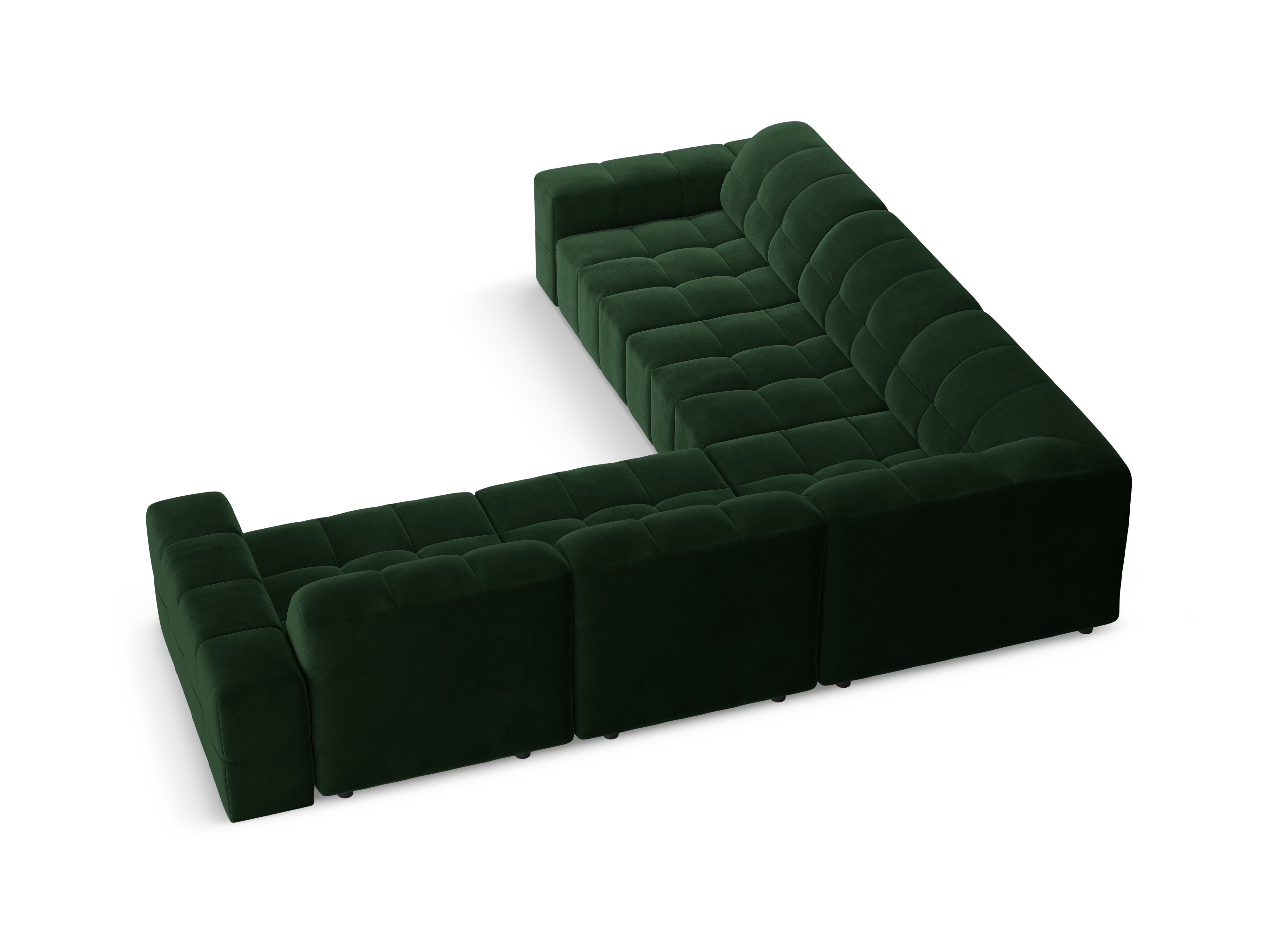 Symmetrical Velvet Corner Sofa CHICAGO Bottle Green