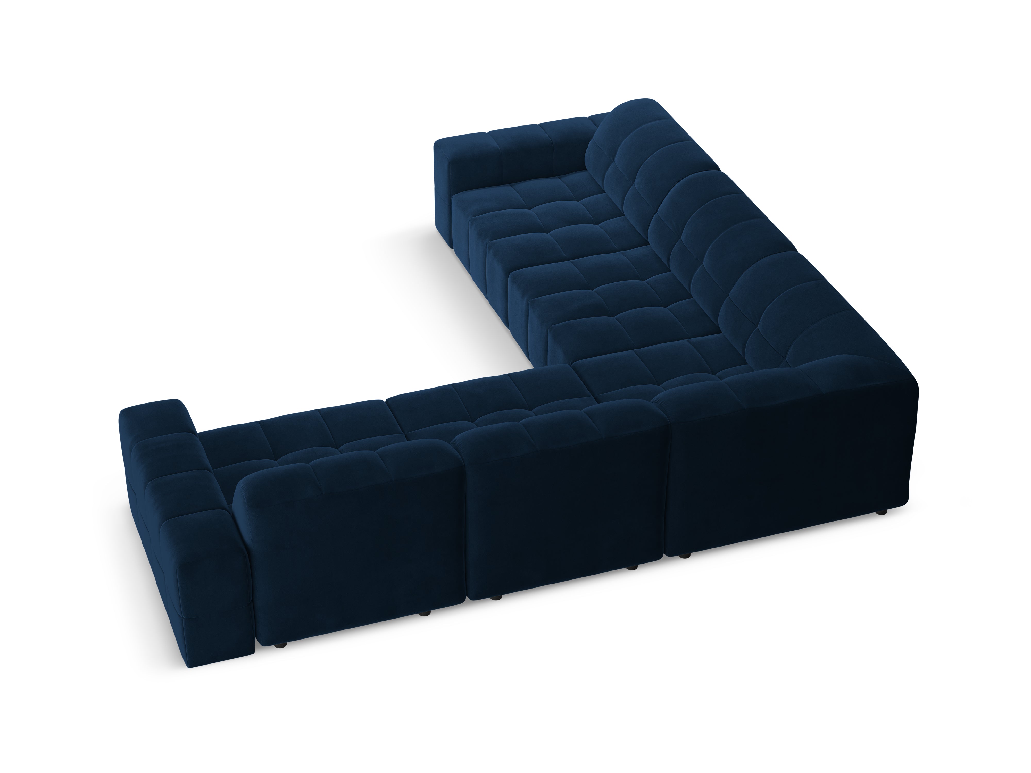 Samt-Ecksofa symmetrisch CHICAGO marineblau