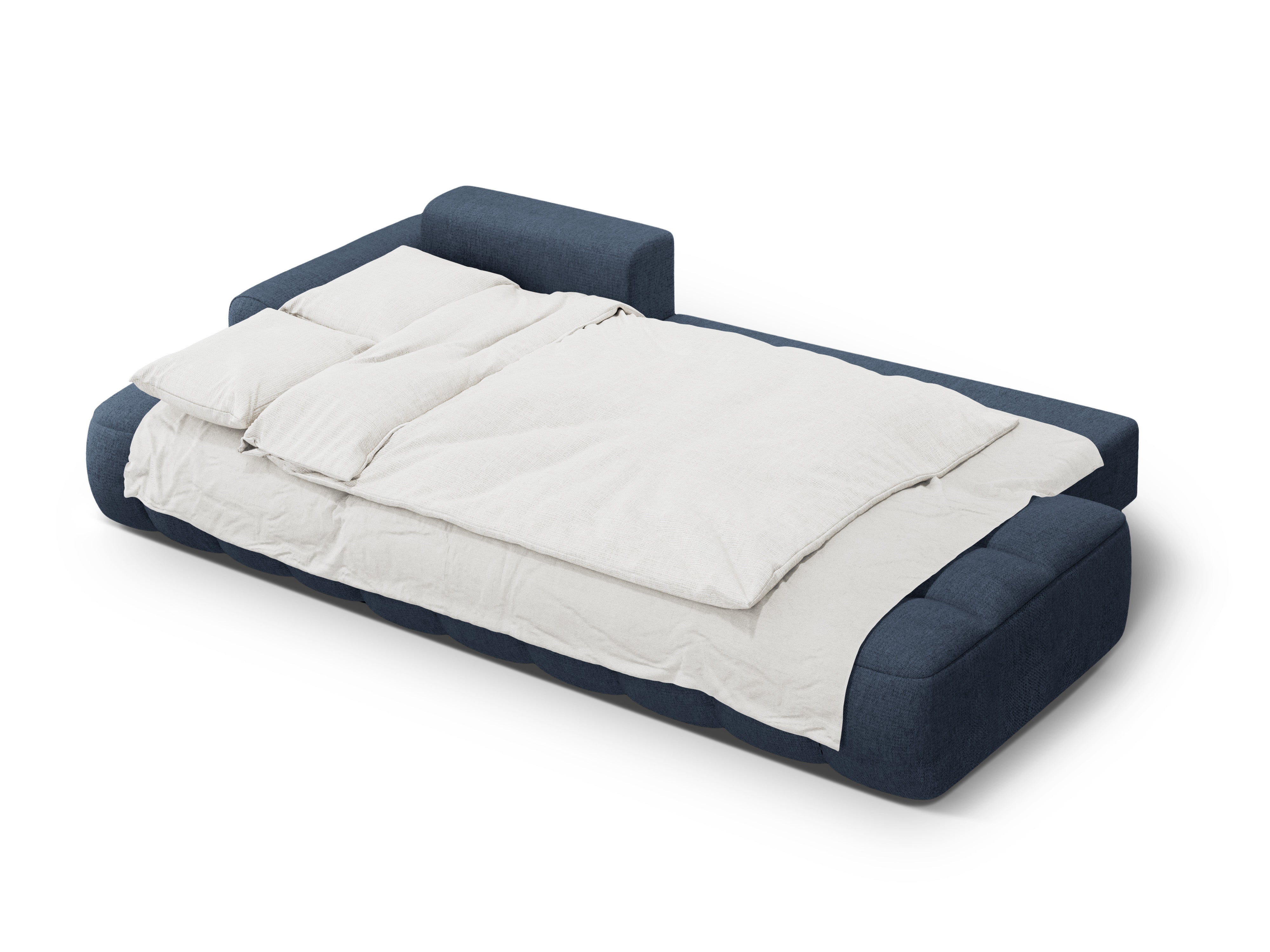 Linkerhoekbank met slaapfunctie voor 3 personen LINZ blauw