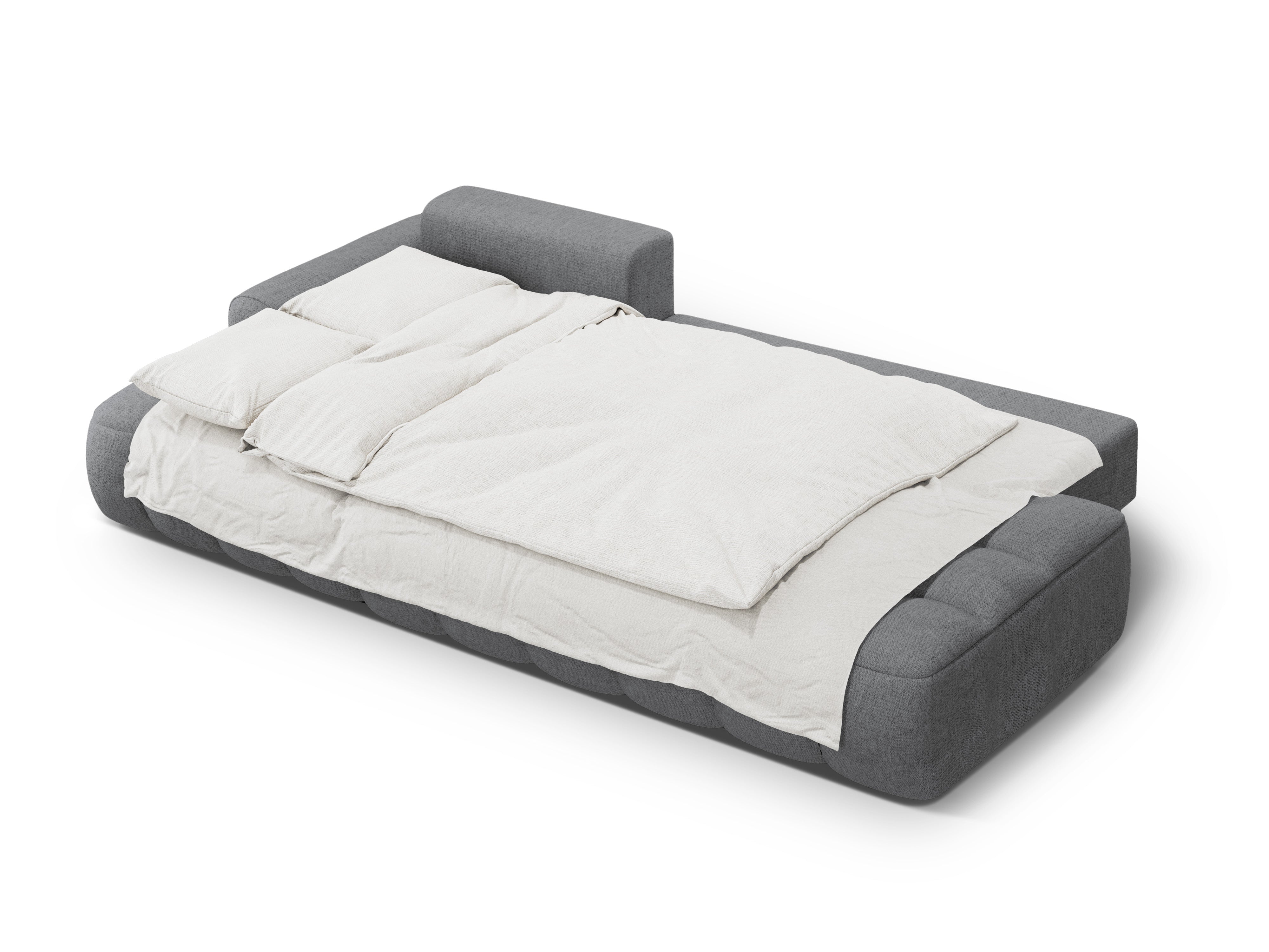 Grijze 3-zits linkszijdige hoekbank met slaapfunctie LINZ