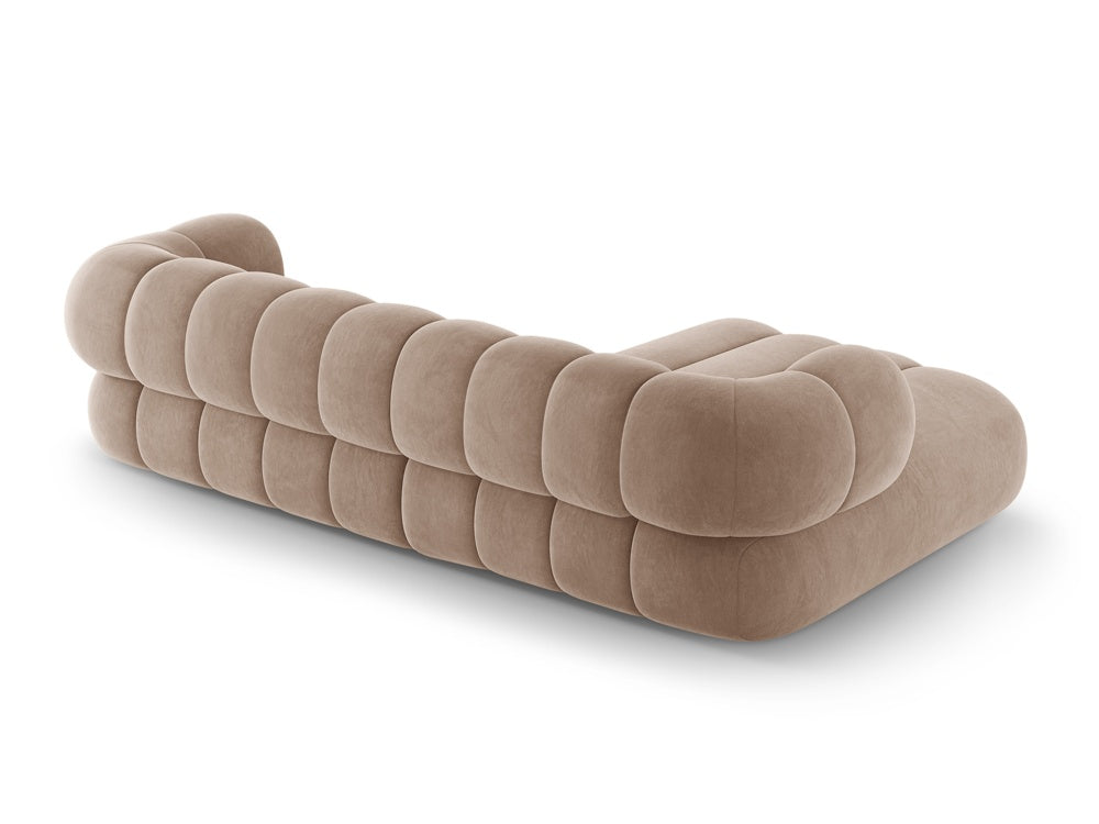 Samt-Ecksofa für 5 Personen links KOGE dunkelbeige