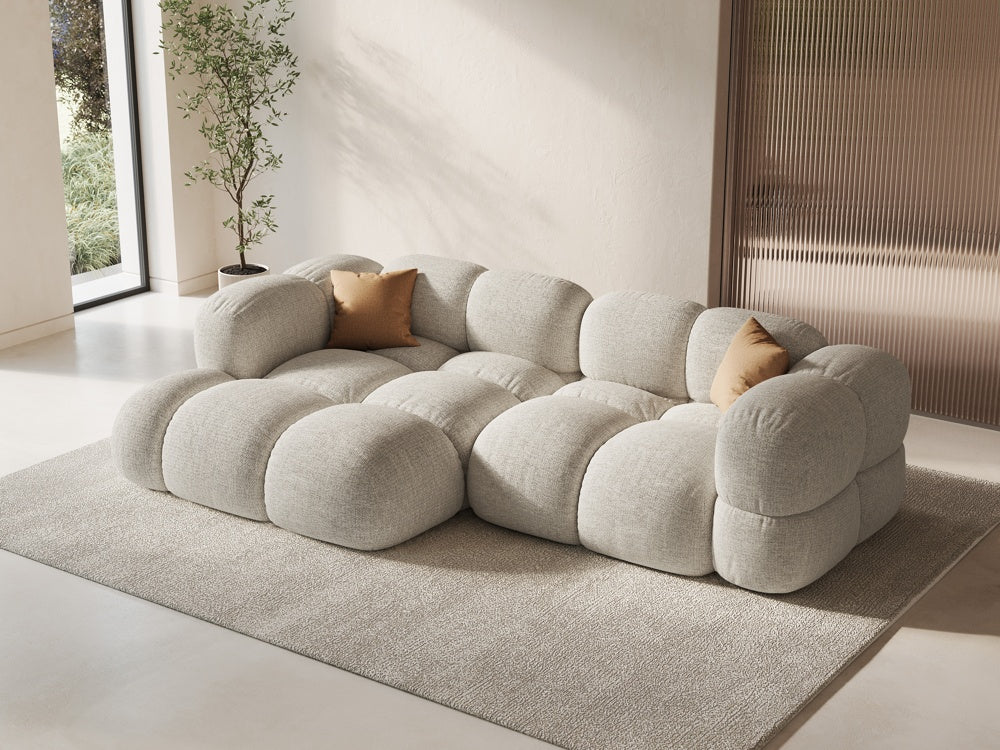 Driepersoons linkszijdige hoekbank LORETTO lichtbeige