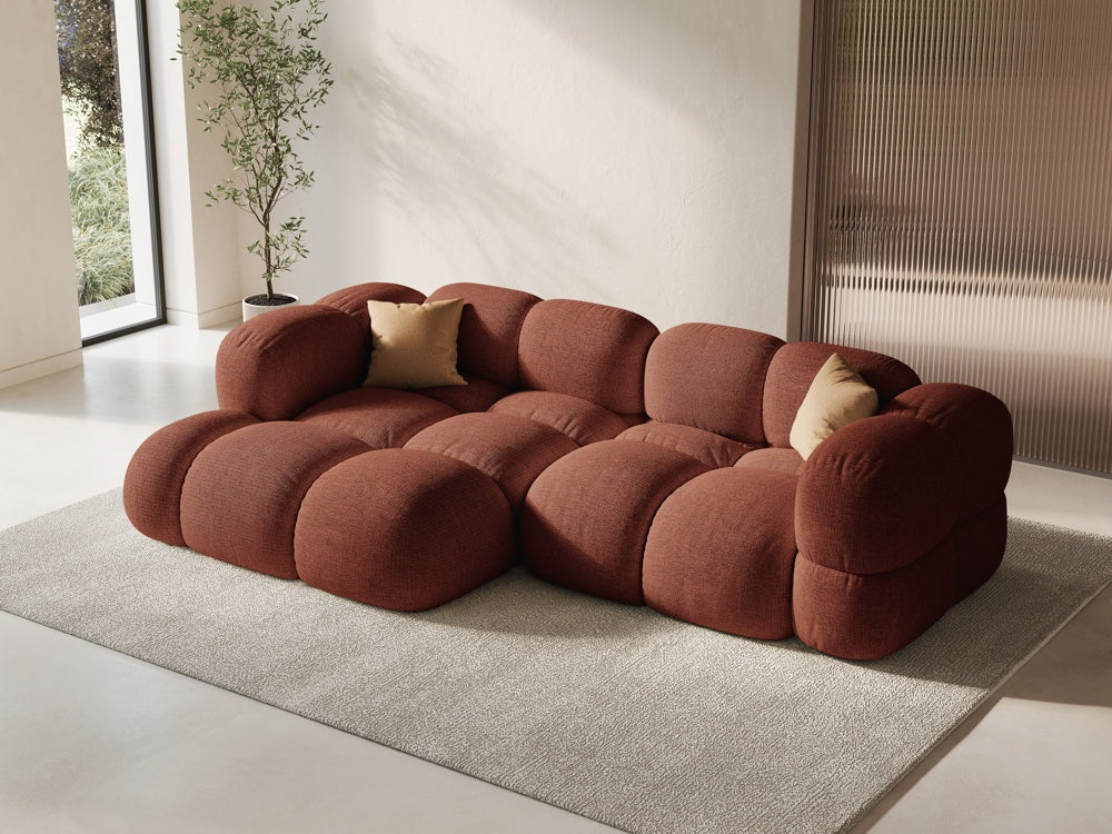 Driepersoons linkerhoekbank LORETTO koraal