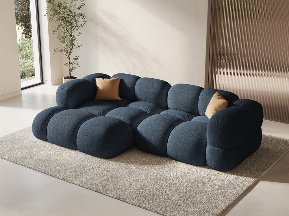 Driepersoons linkerhoekbank LORETTO blauw