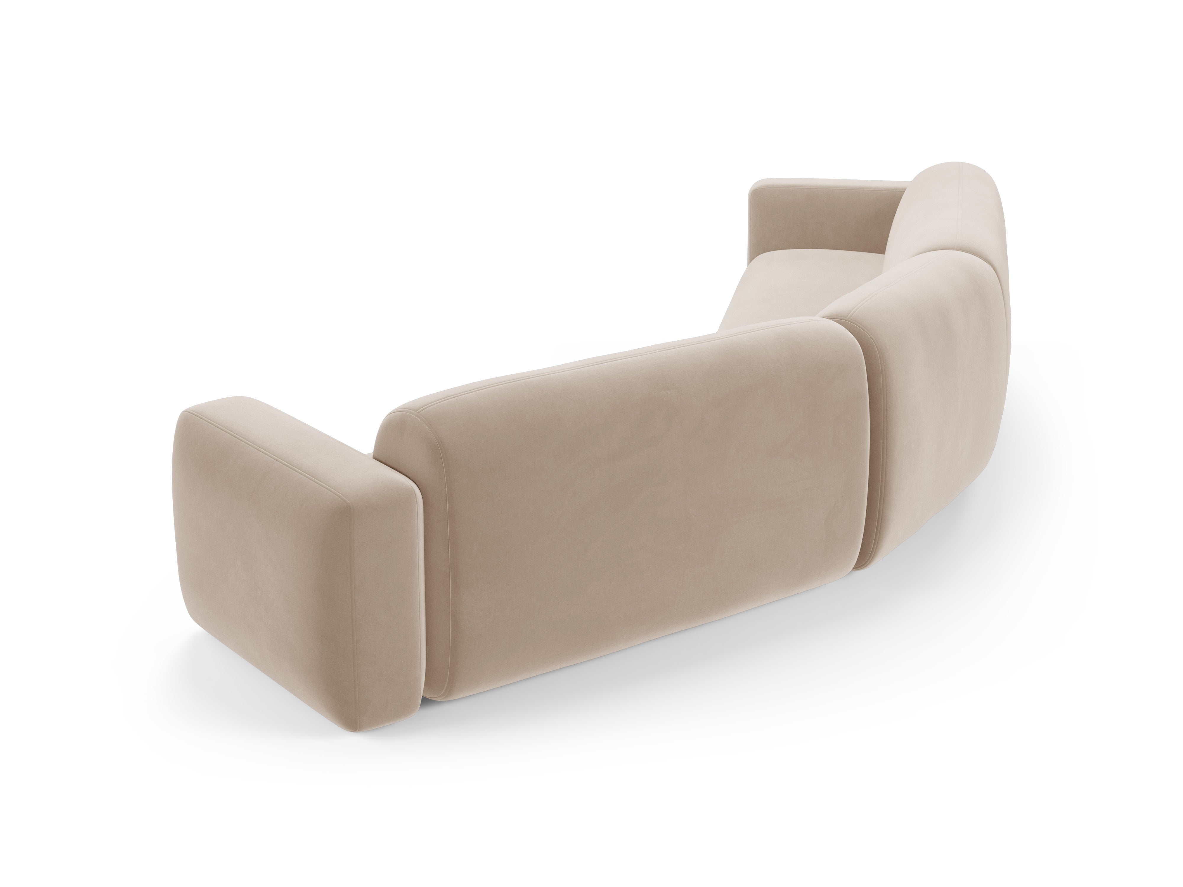 Symmetrische fluwelen hoekbank STRINO beige