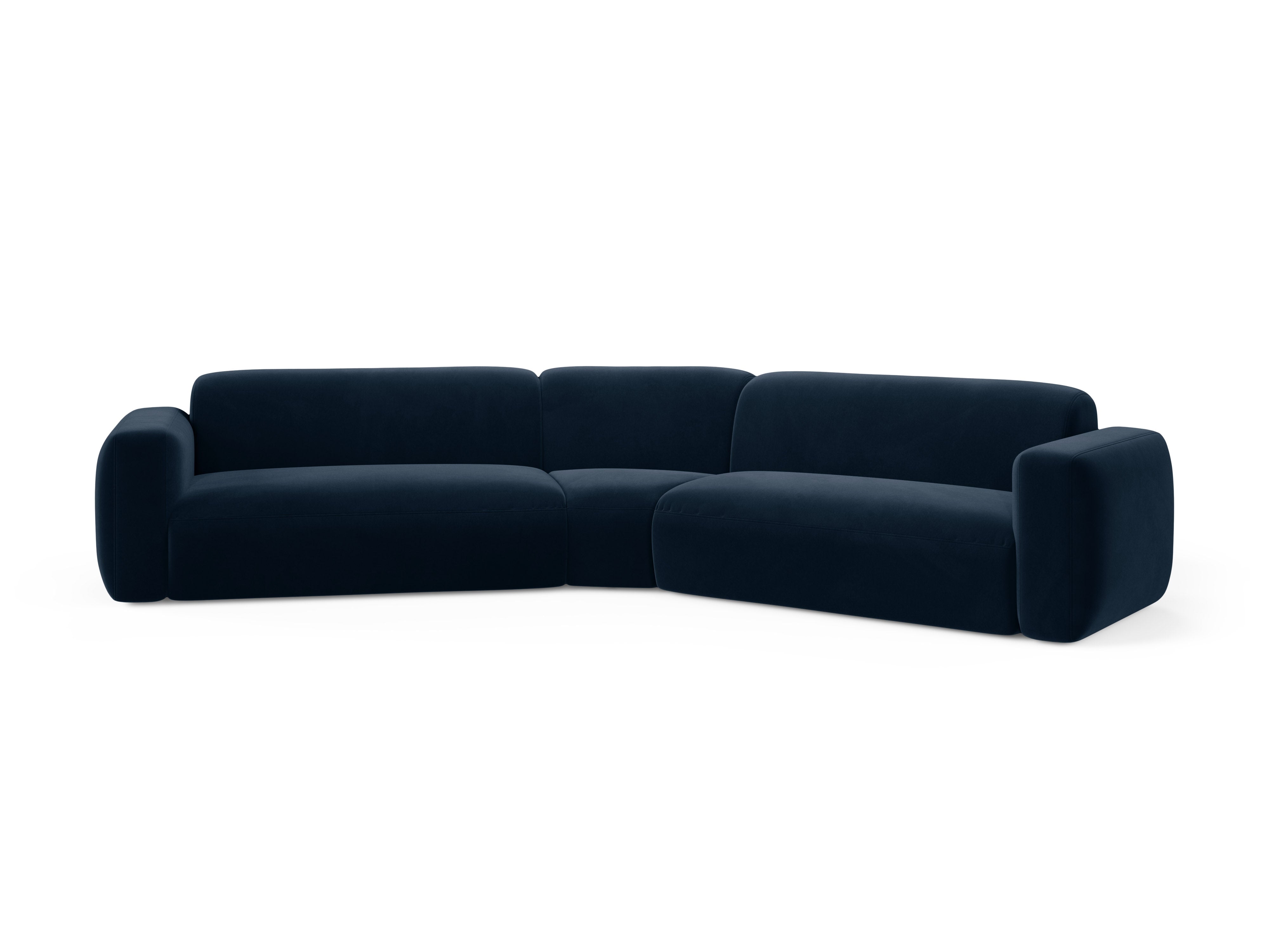 Samt-Ecksofa symmetrisch STRINO marineblau