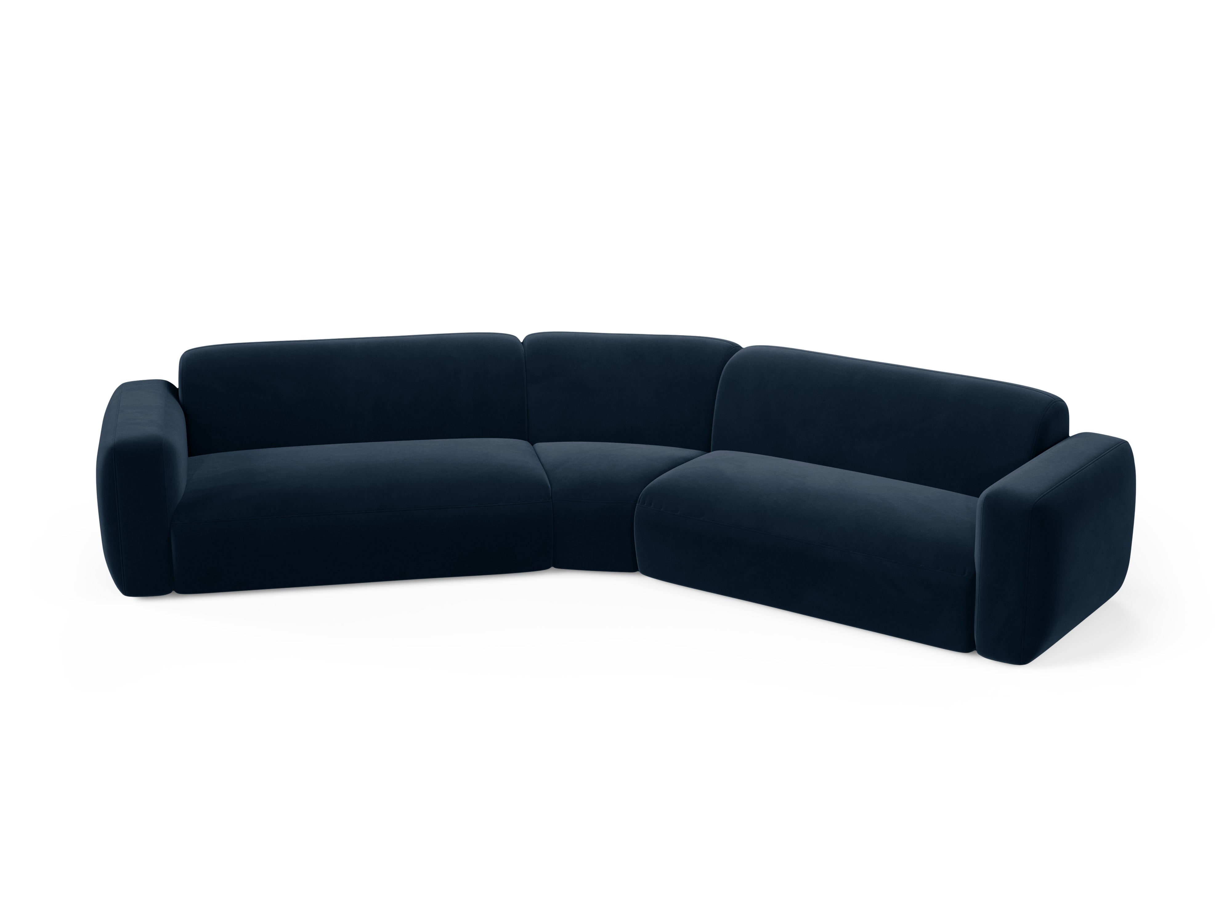 Samt-Ecksofa symmetrisch STRINO marineblau