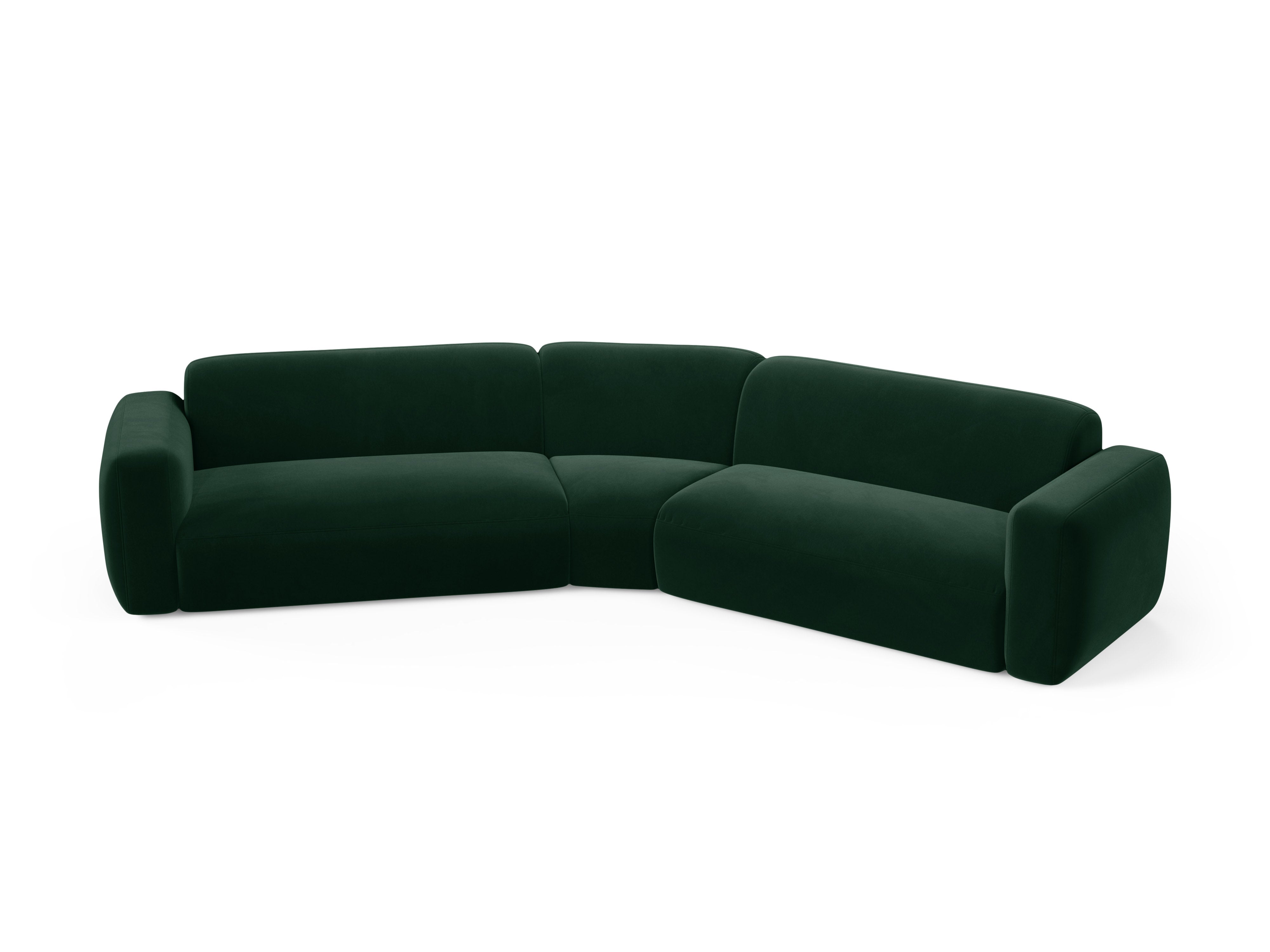 Symmetrical Velvet Corner Sofa STRINO Bottle Green