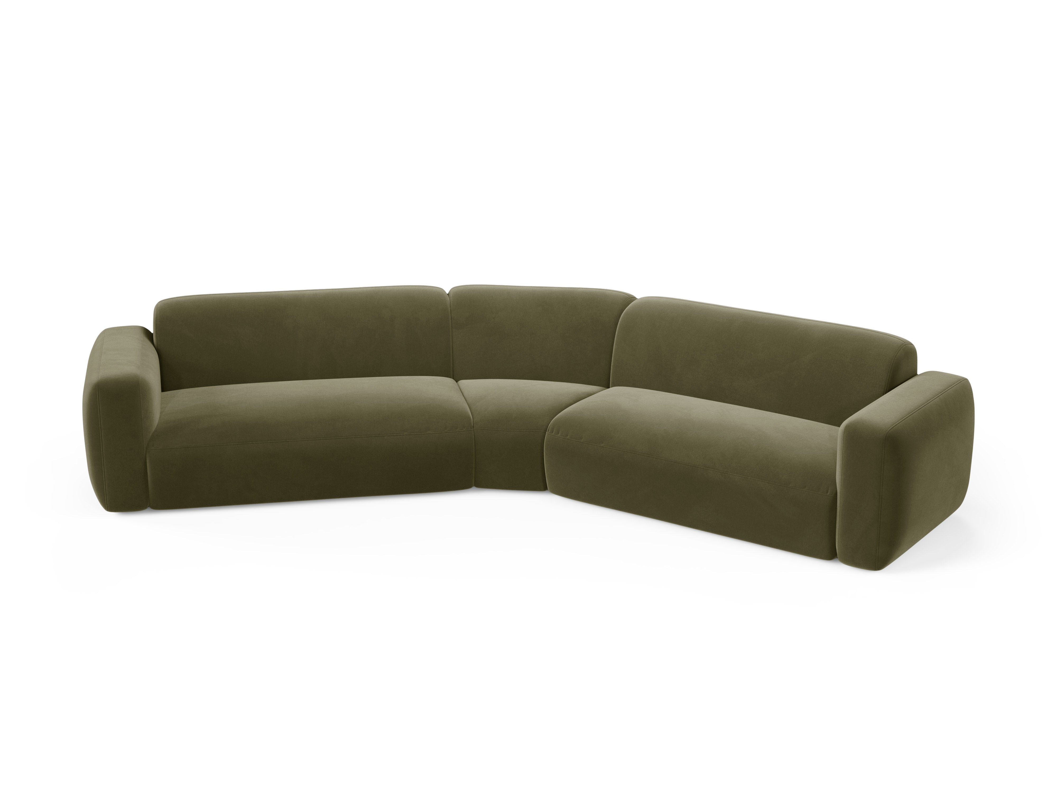 Symmetrical Velvet Corner Sofa STRINO Green