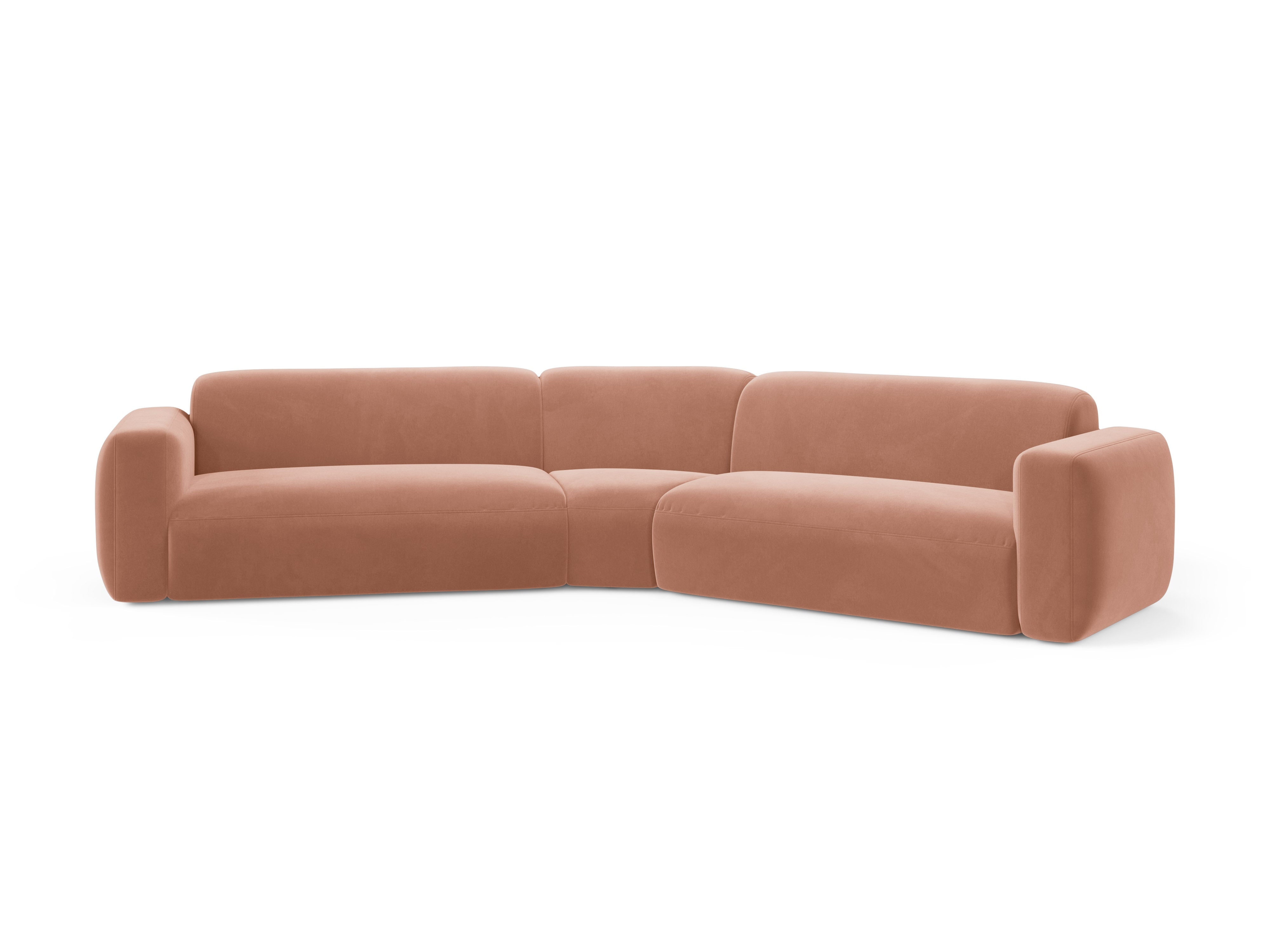 Symmetrical Velvet Corner Sofa STRINO Pink