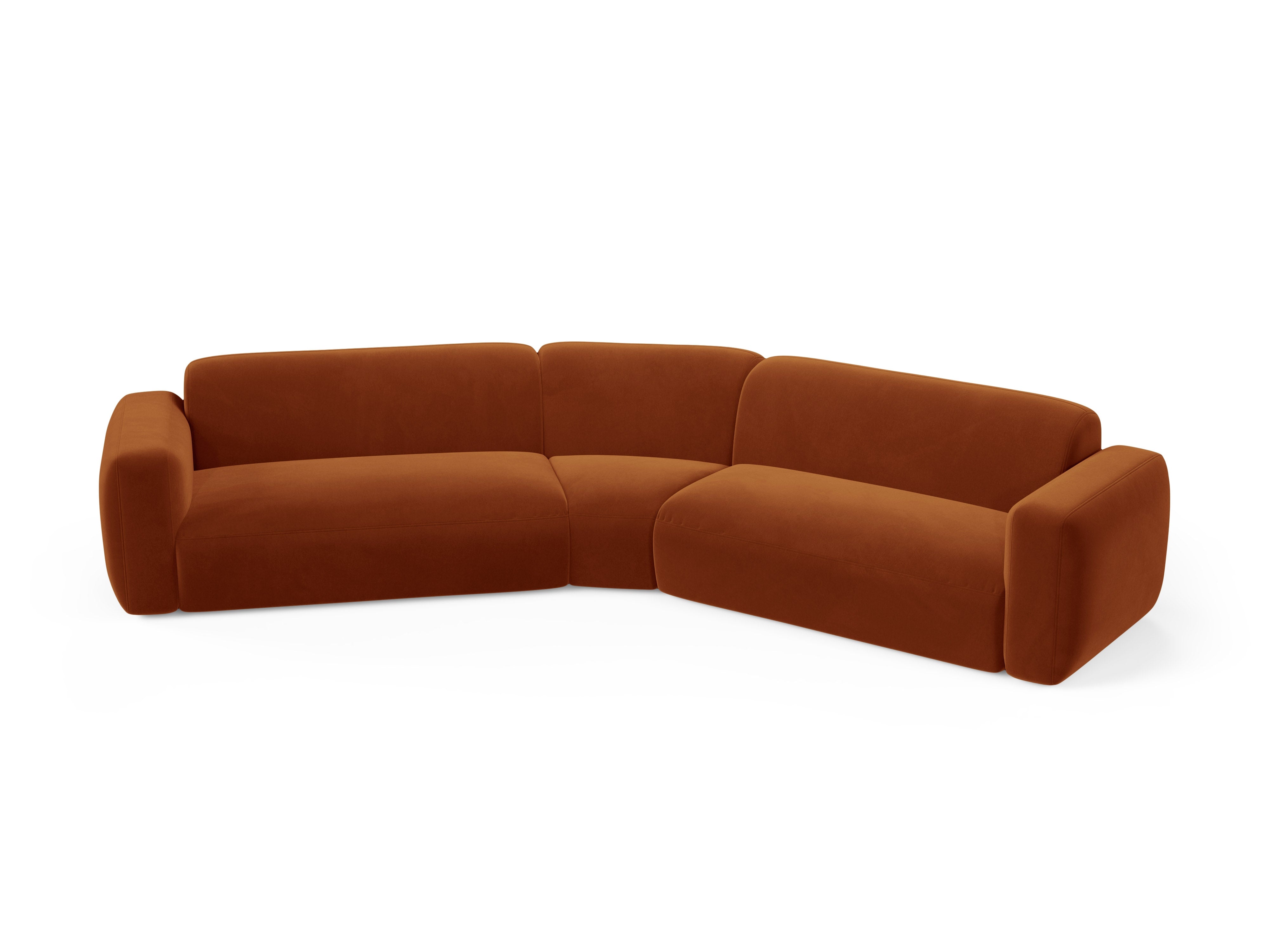 Symmetrical Velvet Corner Sofa STRINO Terracotta