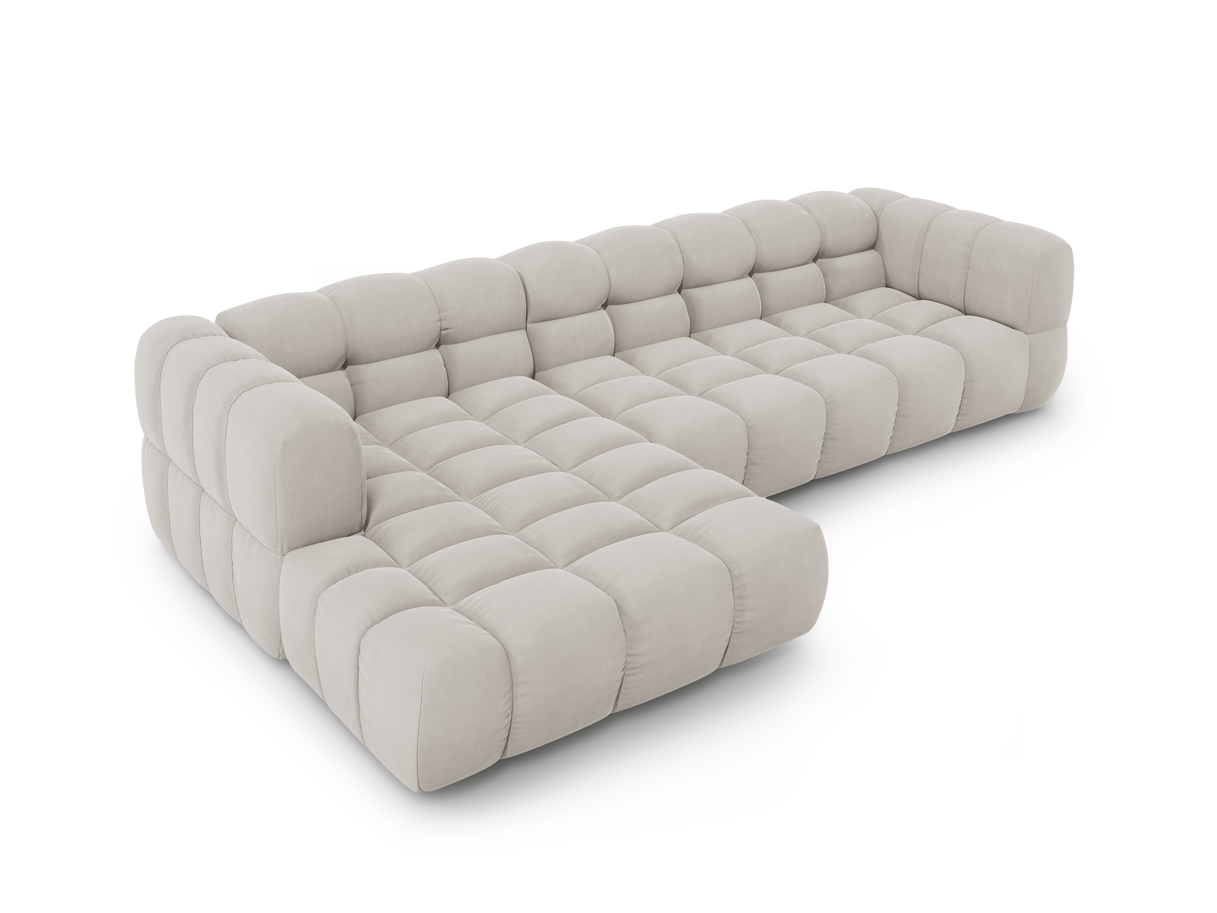 Narożnik aksamitny lewostronny 4-osobowy SKY kość słoniowa Cosmopolitan Design Eye on Design