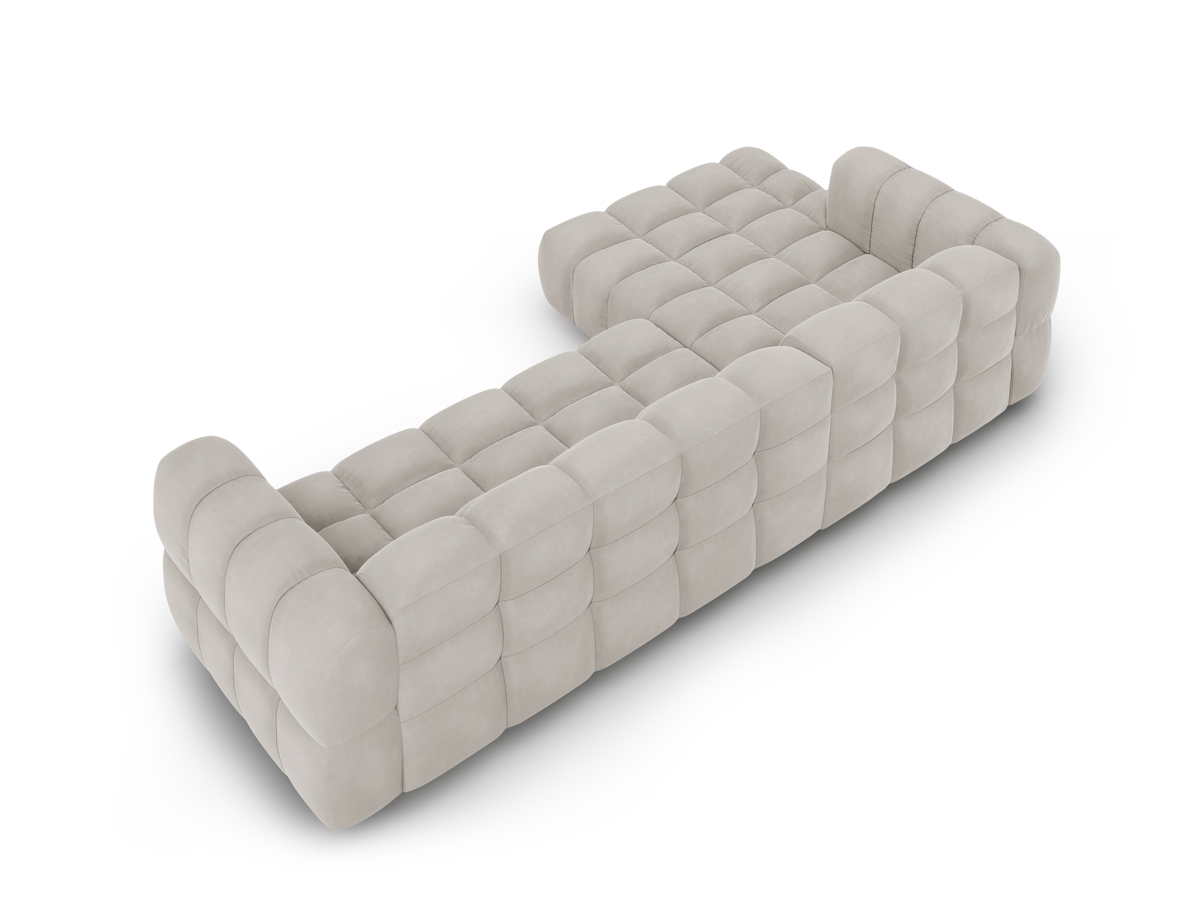 Narożnik aksamitny lewostronny 4-osobowy SKY kość słoniowa Cosmopolitan Design Eye on Design