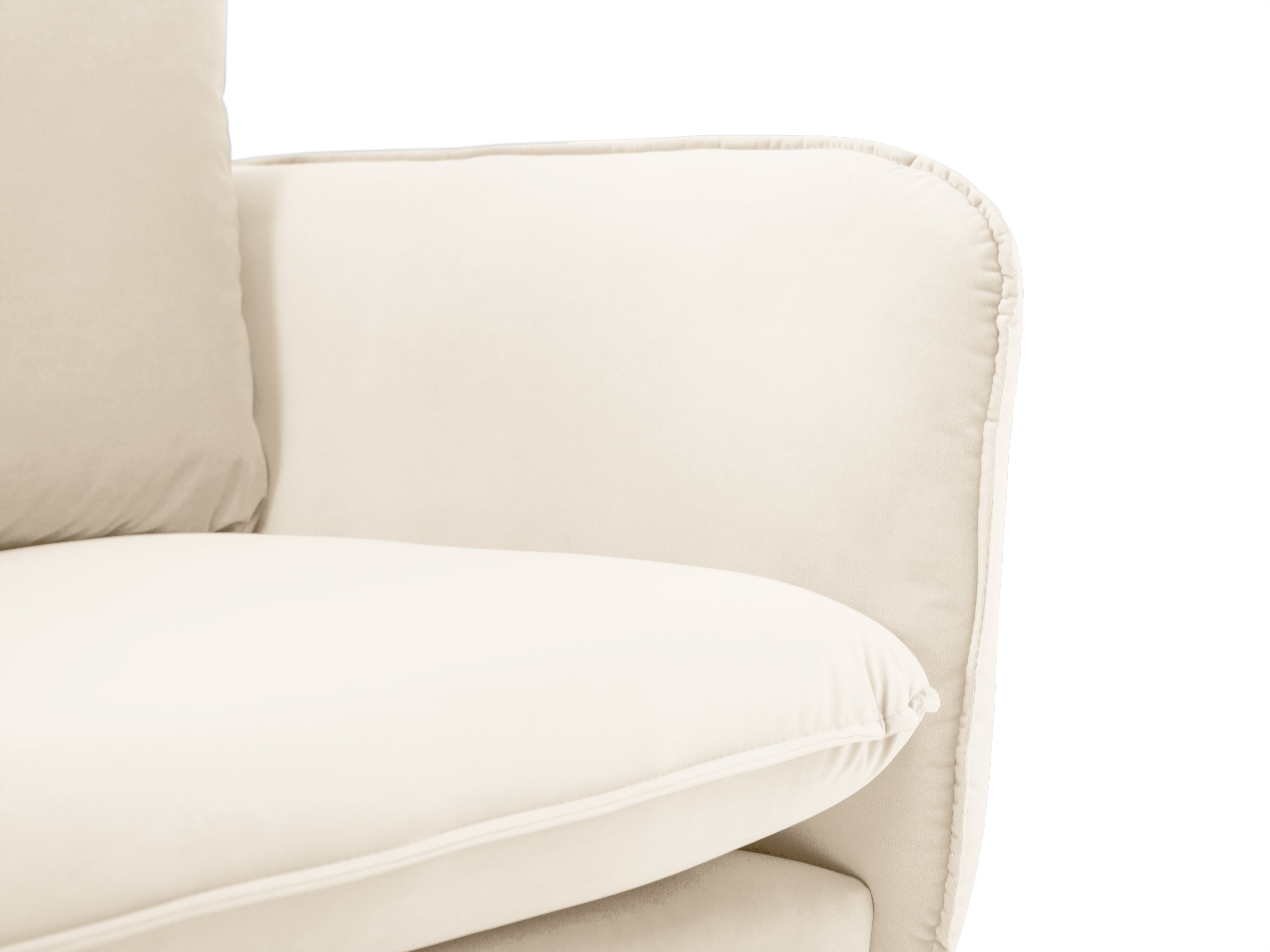 Zijdebank 6-persoons links VIENNA beige met gouden basis