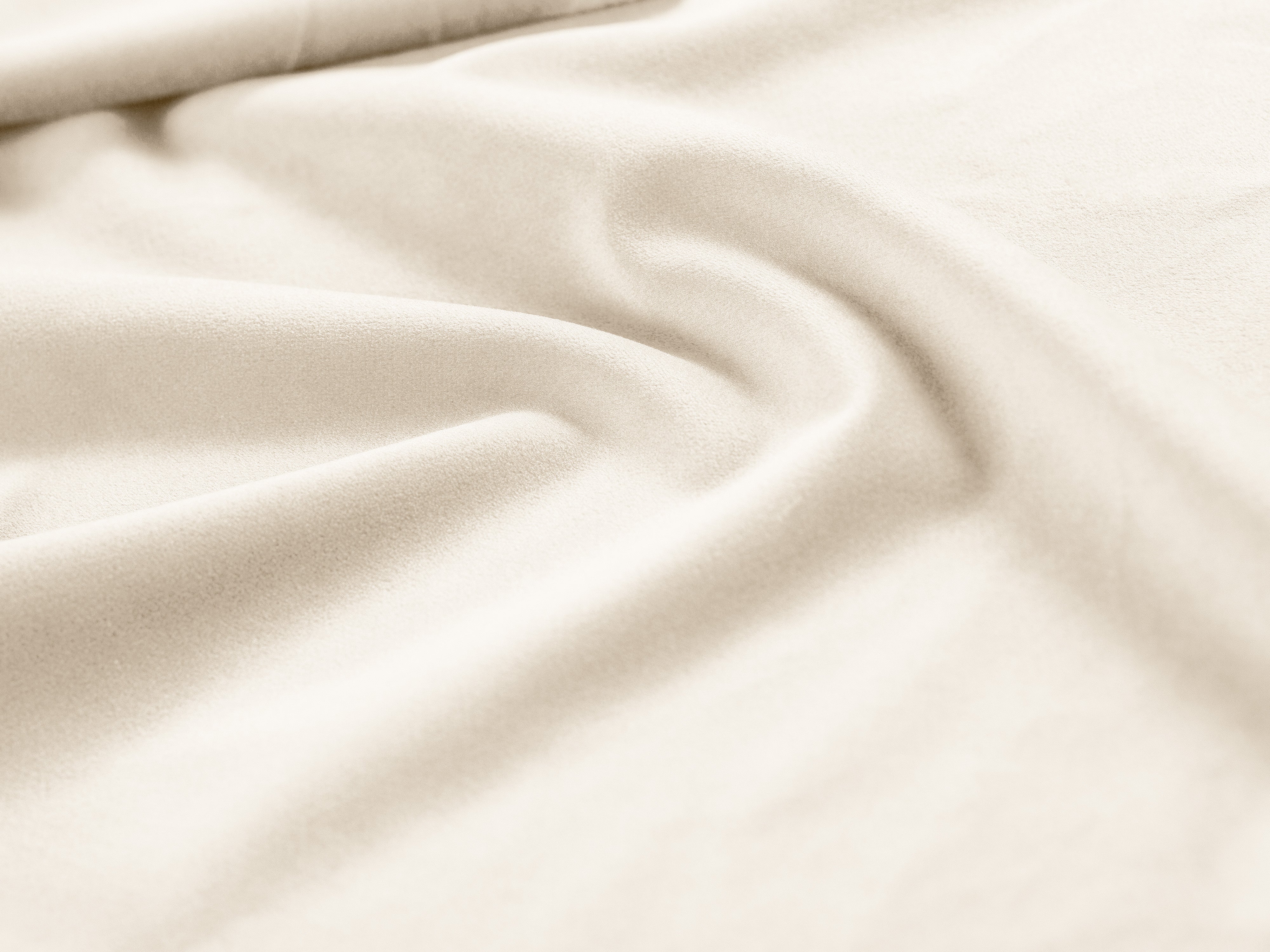 Beige 6-persoons linkszijdige fluwelen hoekbank VIENNA met zwarte basis