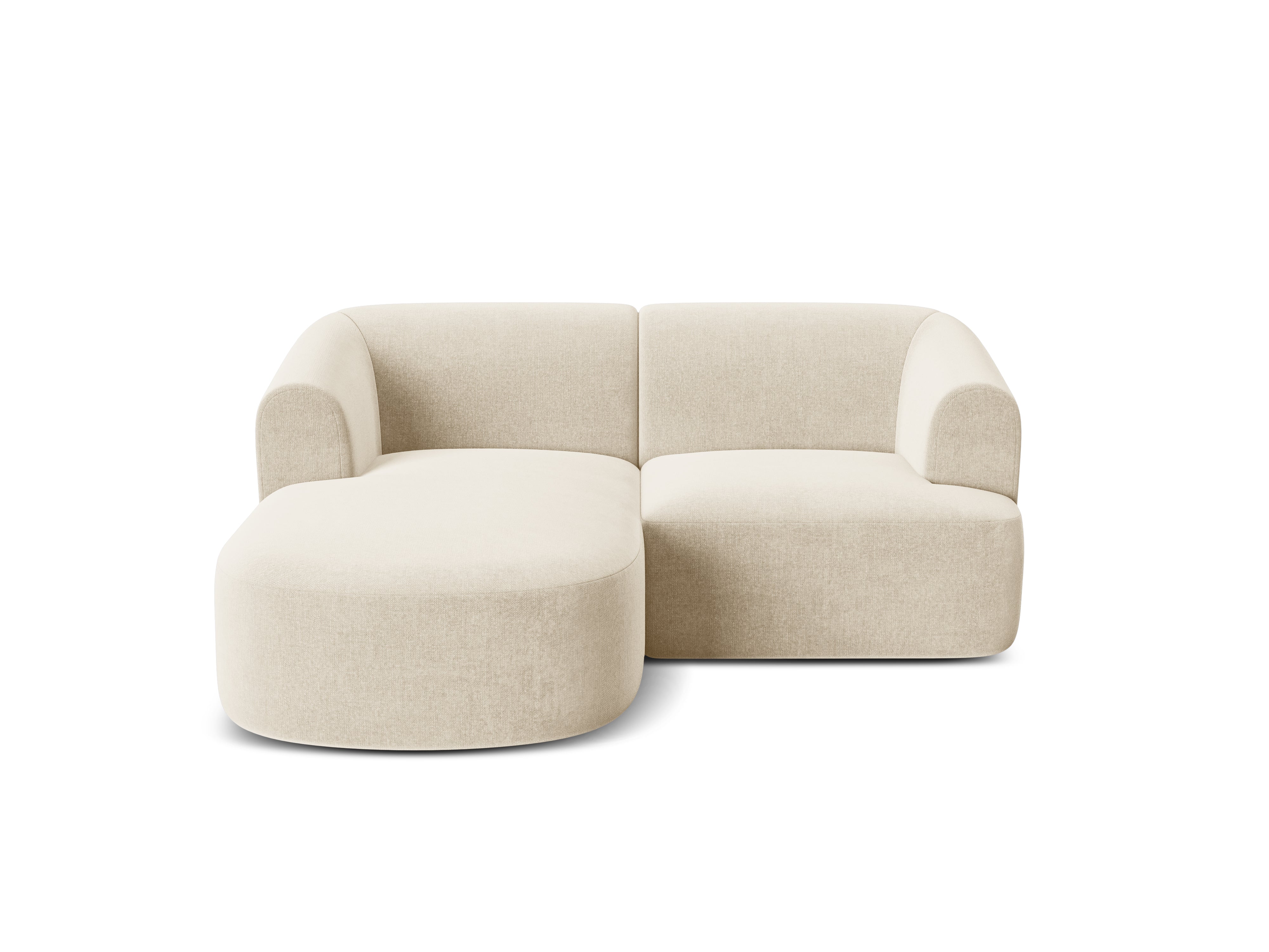 Samt-Ecksofa linksseitig 3-sitzig CAMPI hellbeige