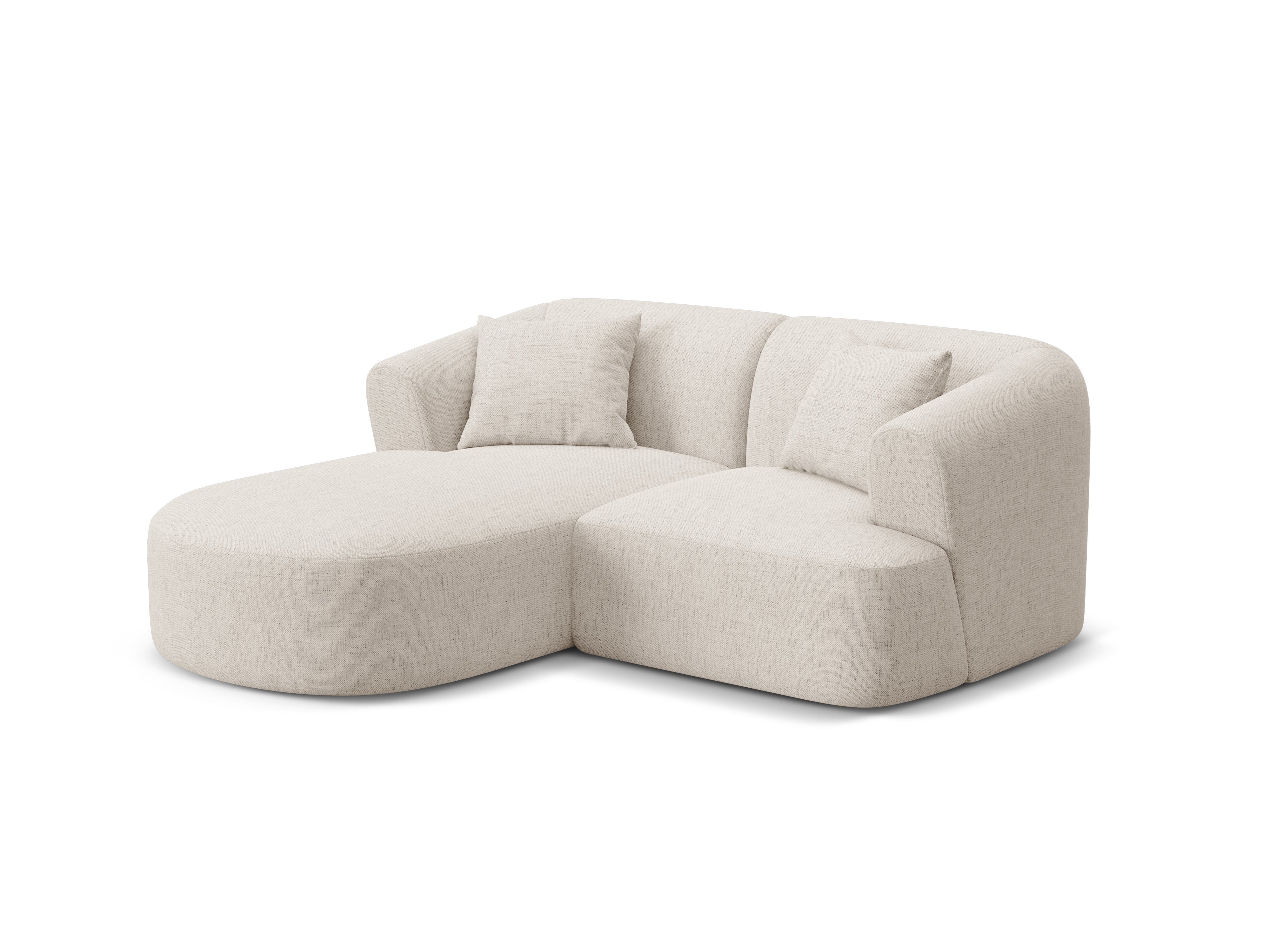 Left-sided 3-seater sofa CAMPI cream chenille