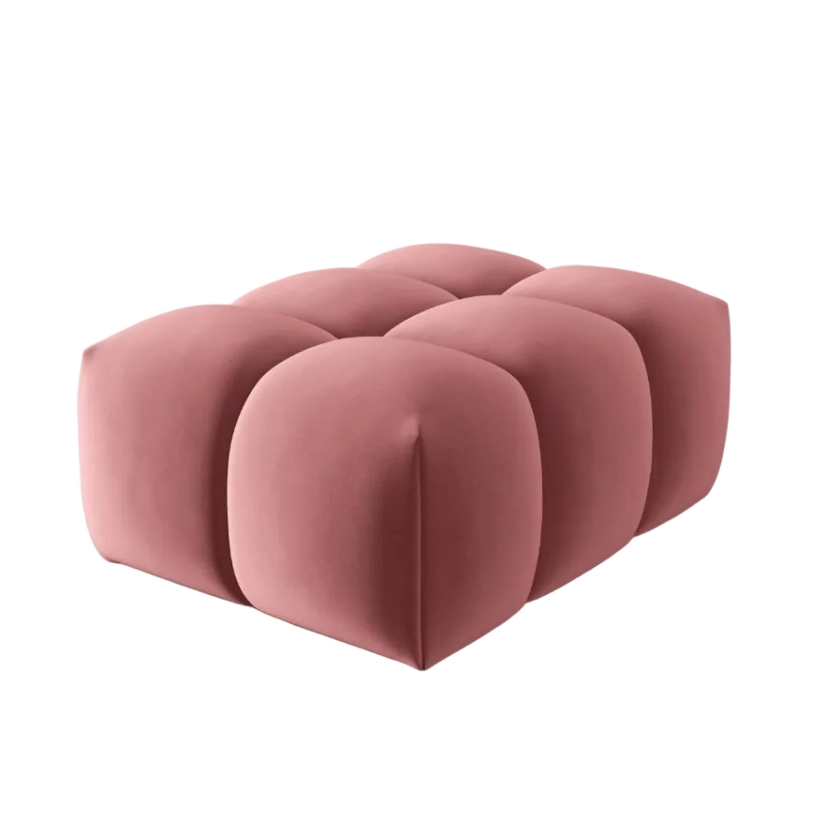 Puf van fluweel VERONA roze flamingo