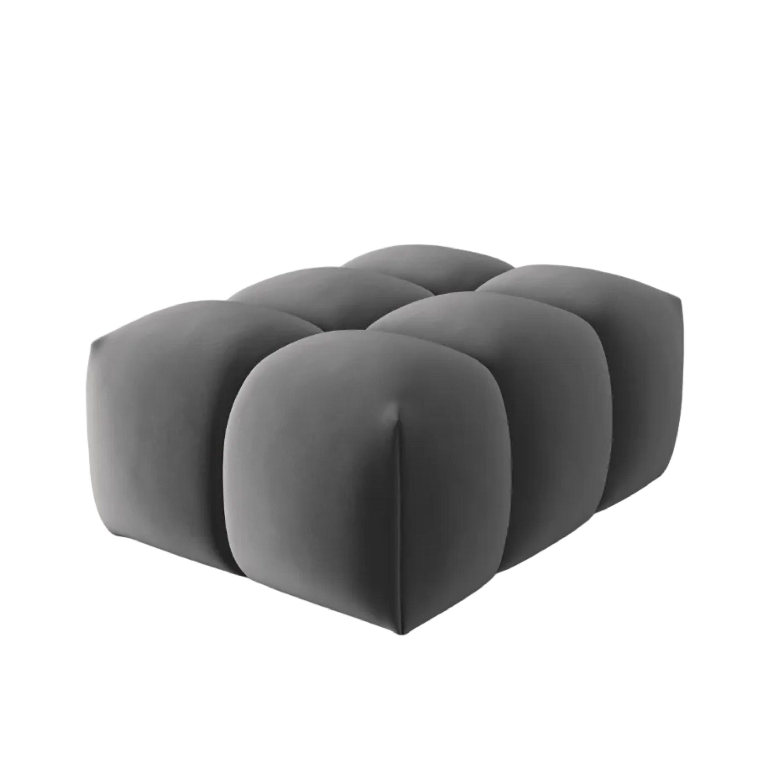 Gray Velvet Pouf VERONA