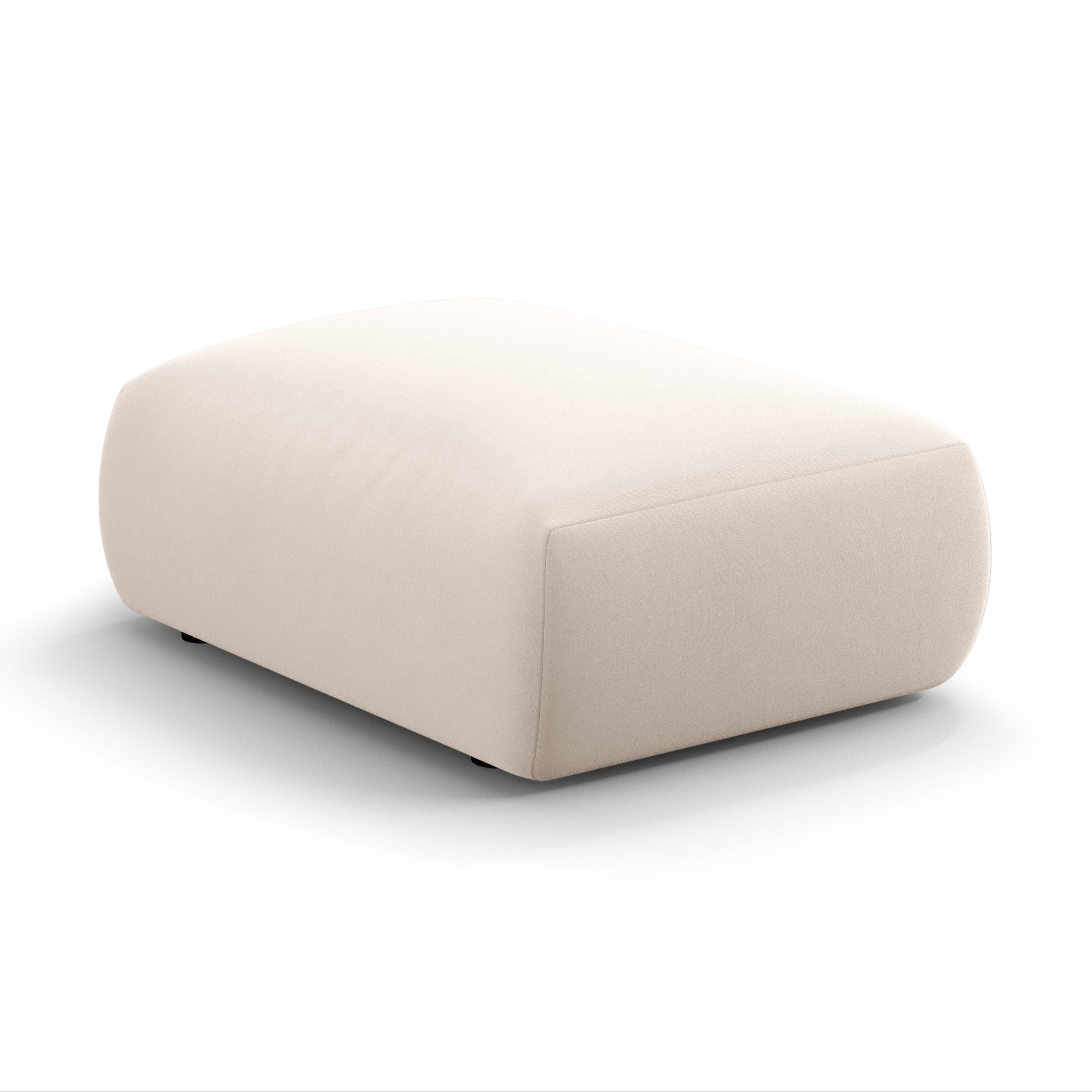 Beige velvet pouf MATERA