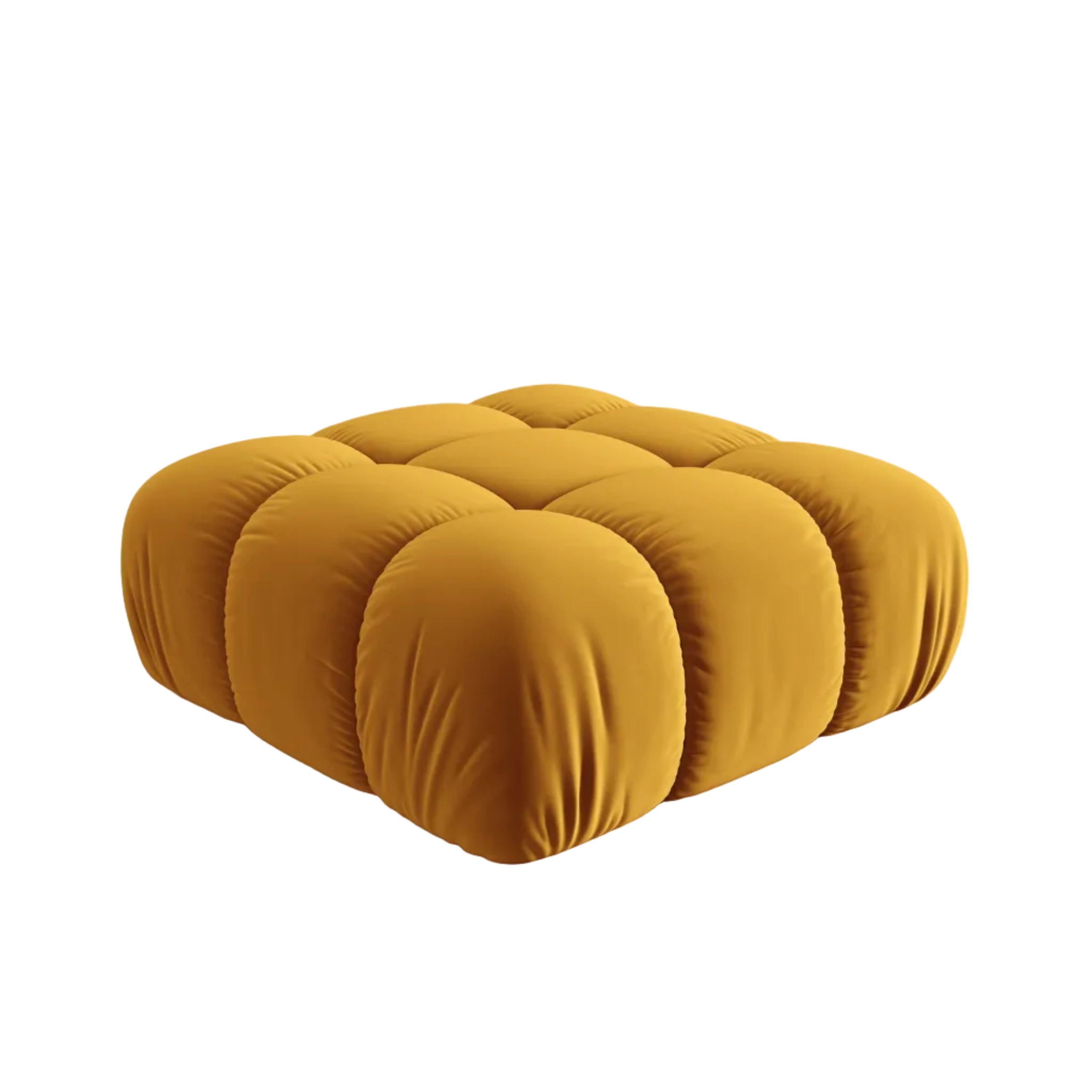 Puf aksamitny CORTINA żółty – Cosmopolitan Design