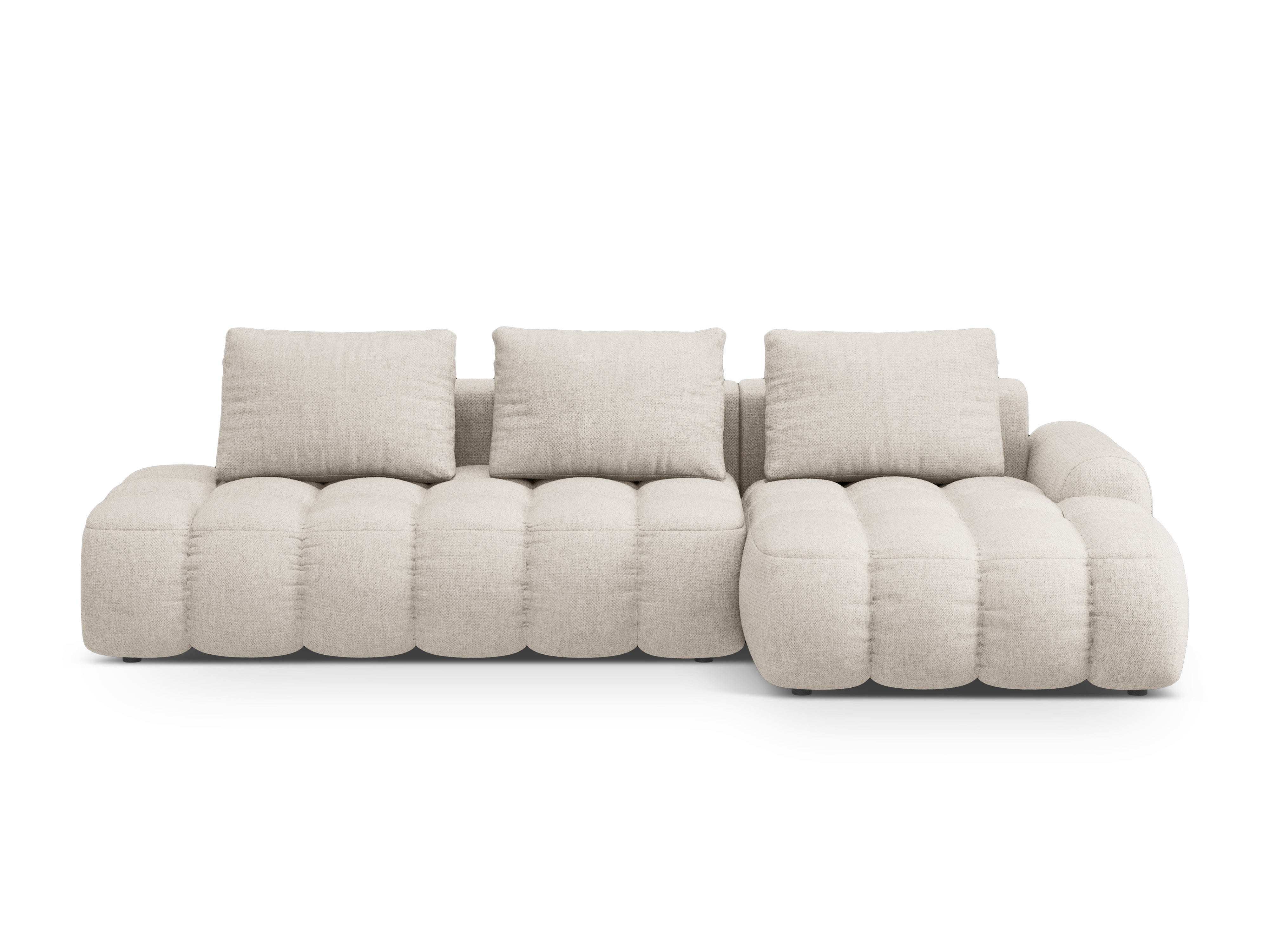 Right-hand corner sofa bed for 3 people LINZ cream