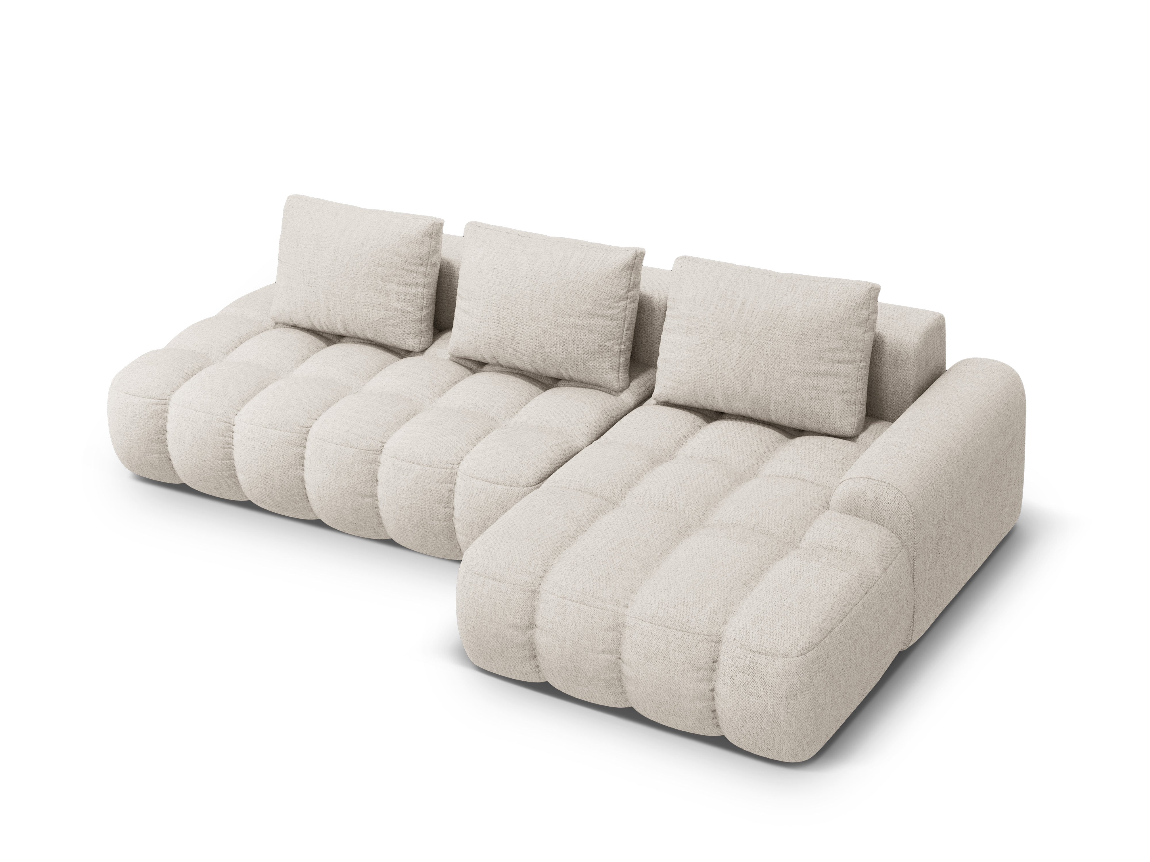 Right-hand corner sofa bed for 3 people LINZ cream
