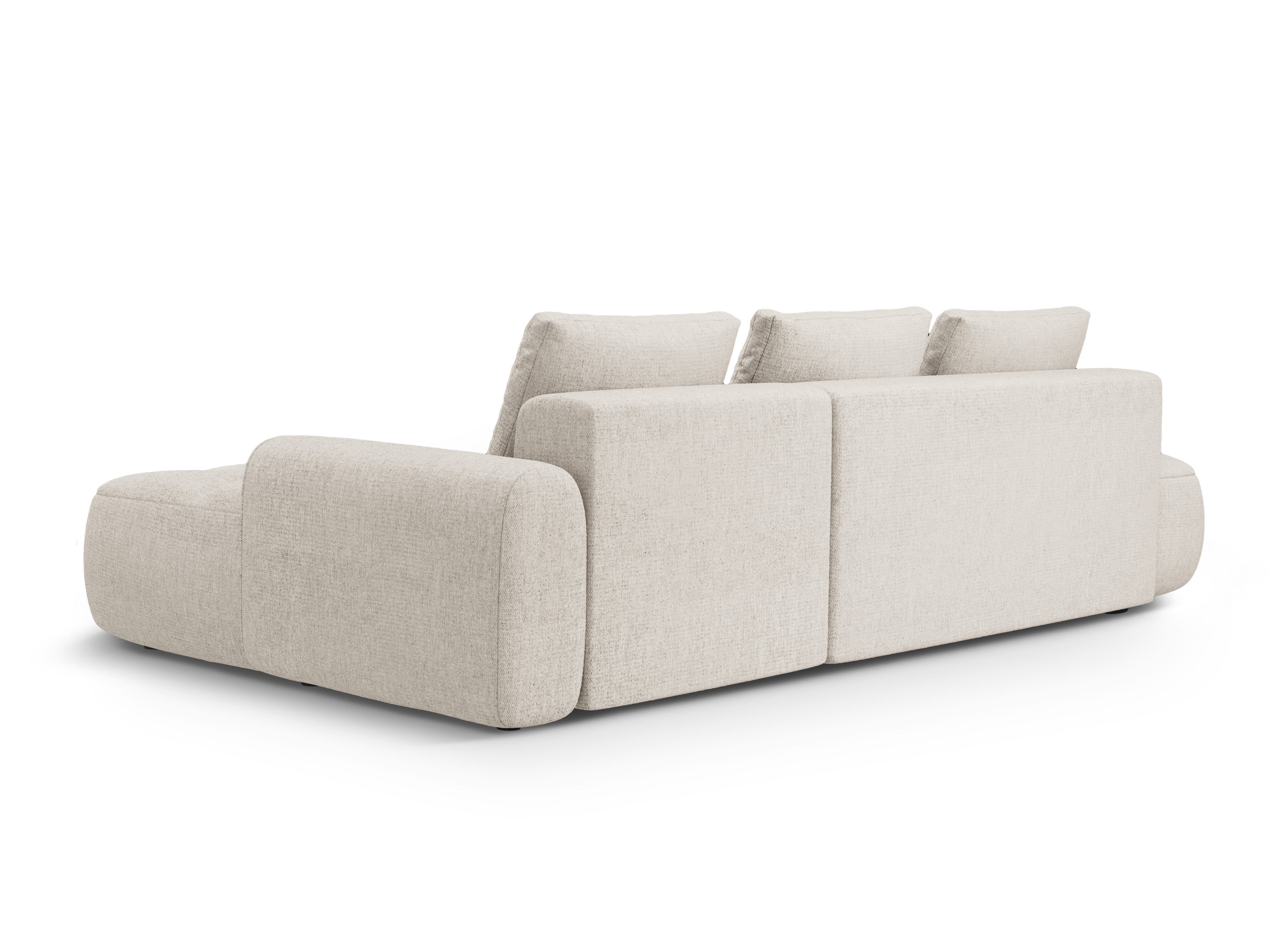 Right-hand corner sofa bed for 3 people LINZ cream