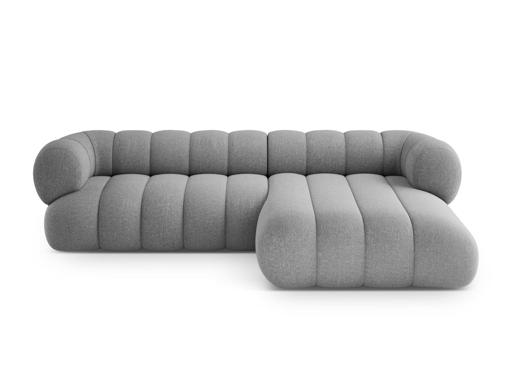 Right-facing 5-seater corner sofa KOGE light gray