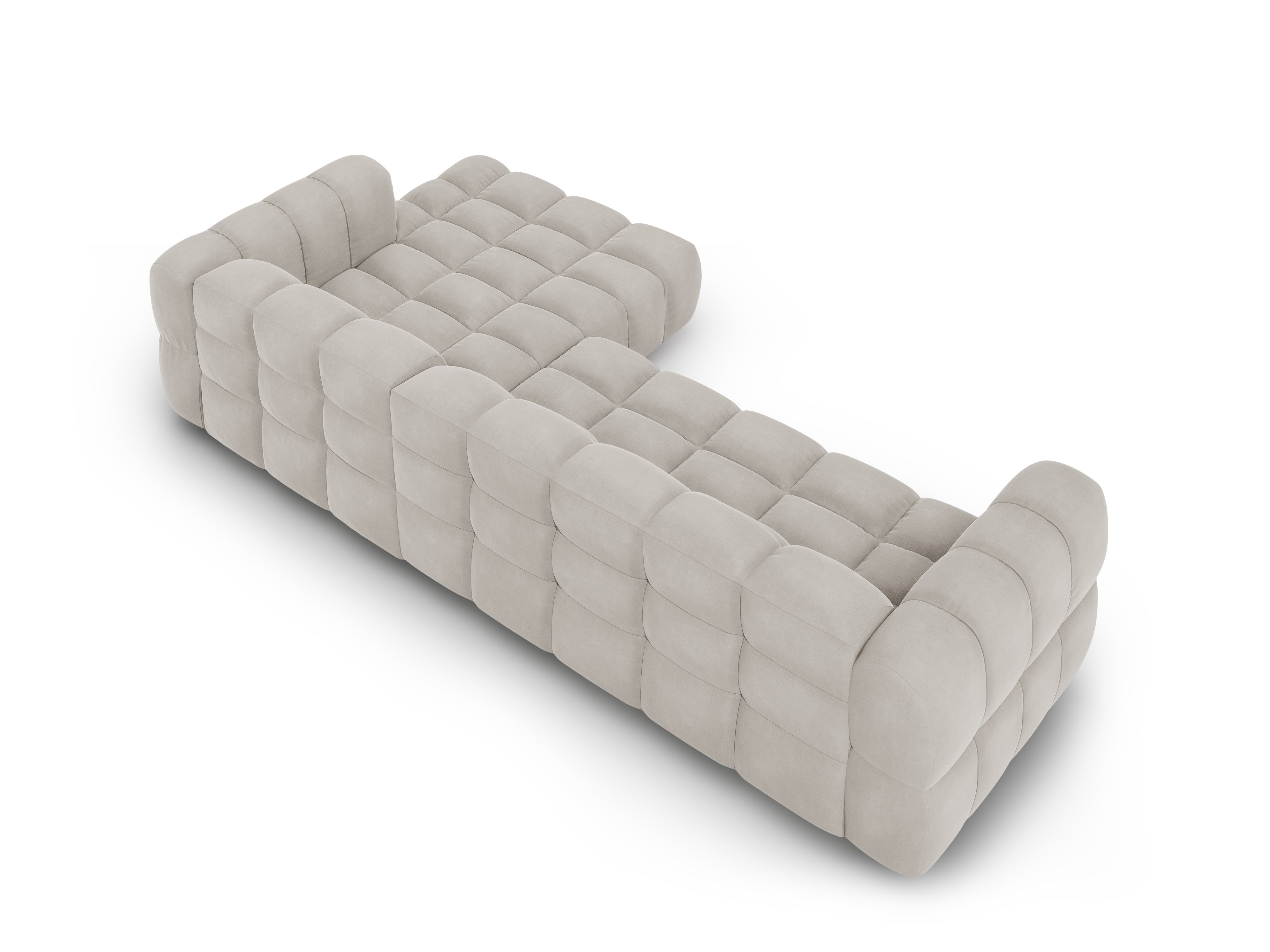 Narożnik aksamitny prawostronny 4-osobowy SKY kość słoniowa Cosmopolitan Design Eye on Design