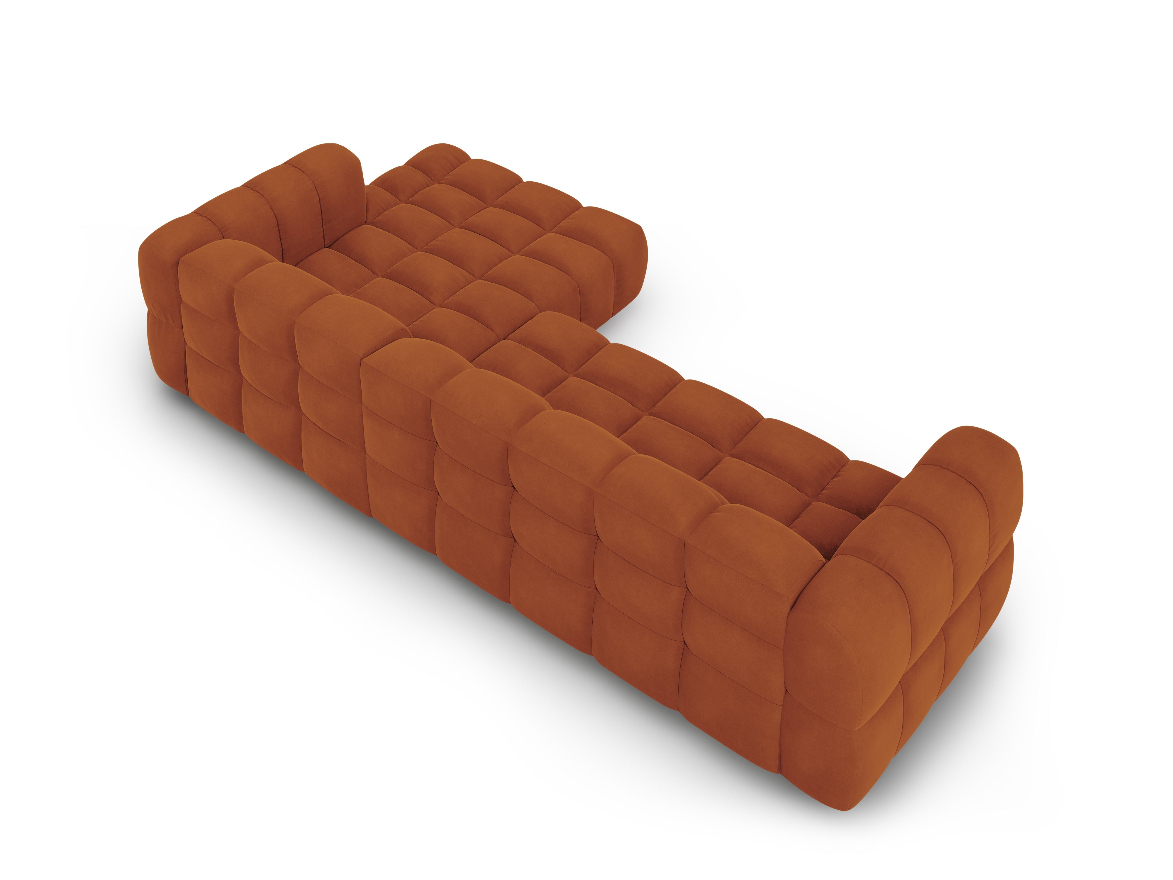 Narożnik aksamitny prawostronny 4-osobowy SKY terracotta Cosmopolitan Design Eye on Design