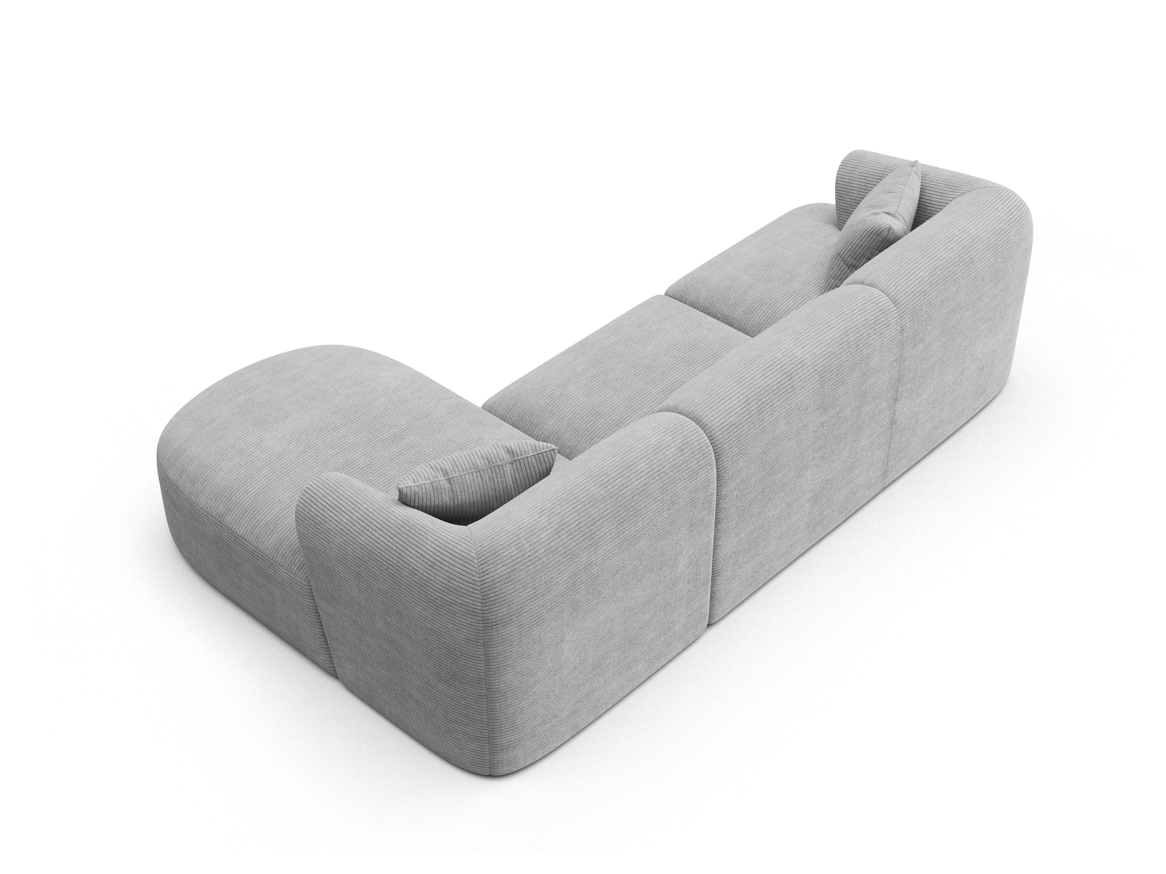 Rechtsseitige 4-Sitzer-CAMPI in hellgrauem Cord