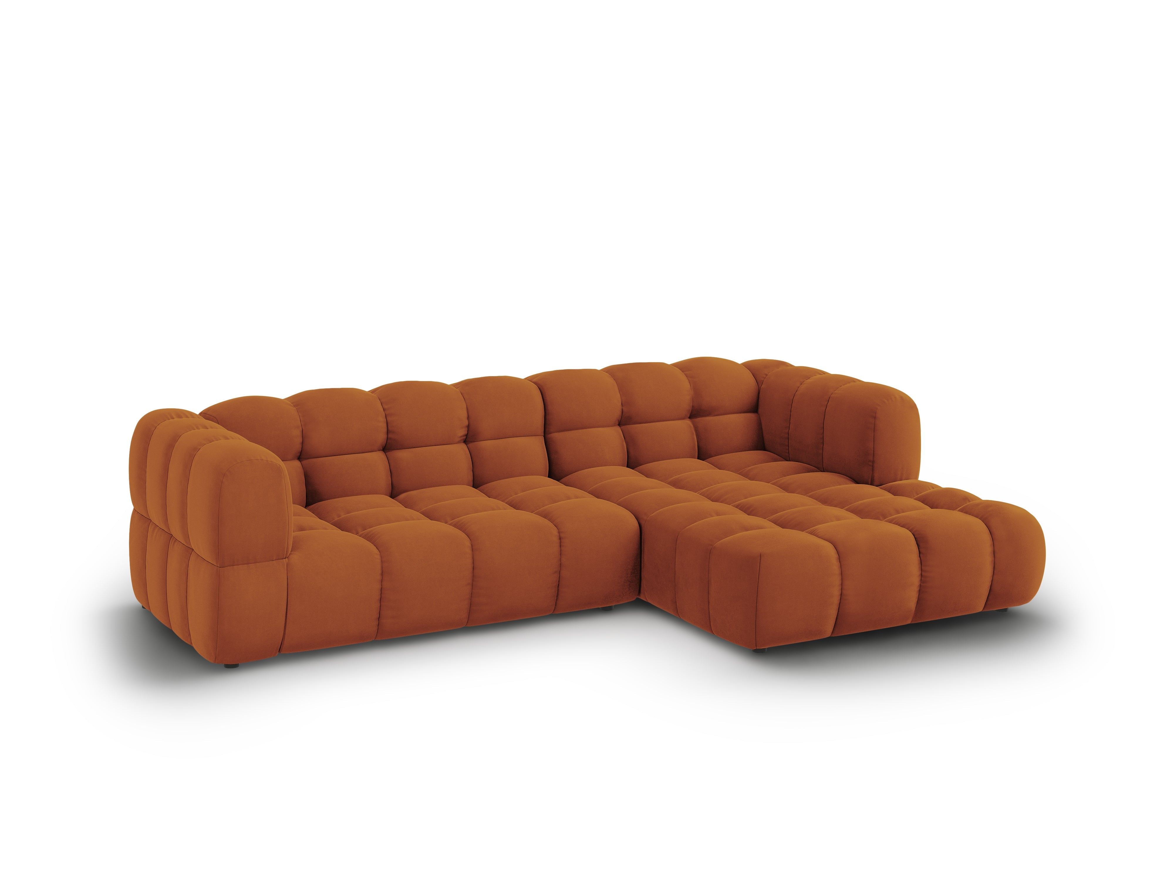 Narożnik aksamitny prawostronny 3,5-osobowy SKY terracotta Cosmopolitan Design Eye on Design