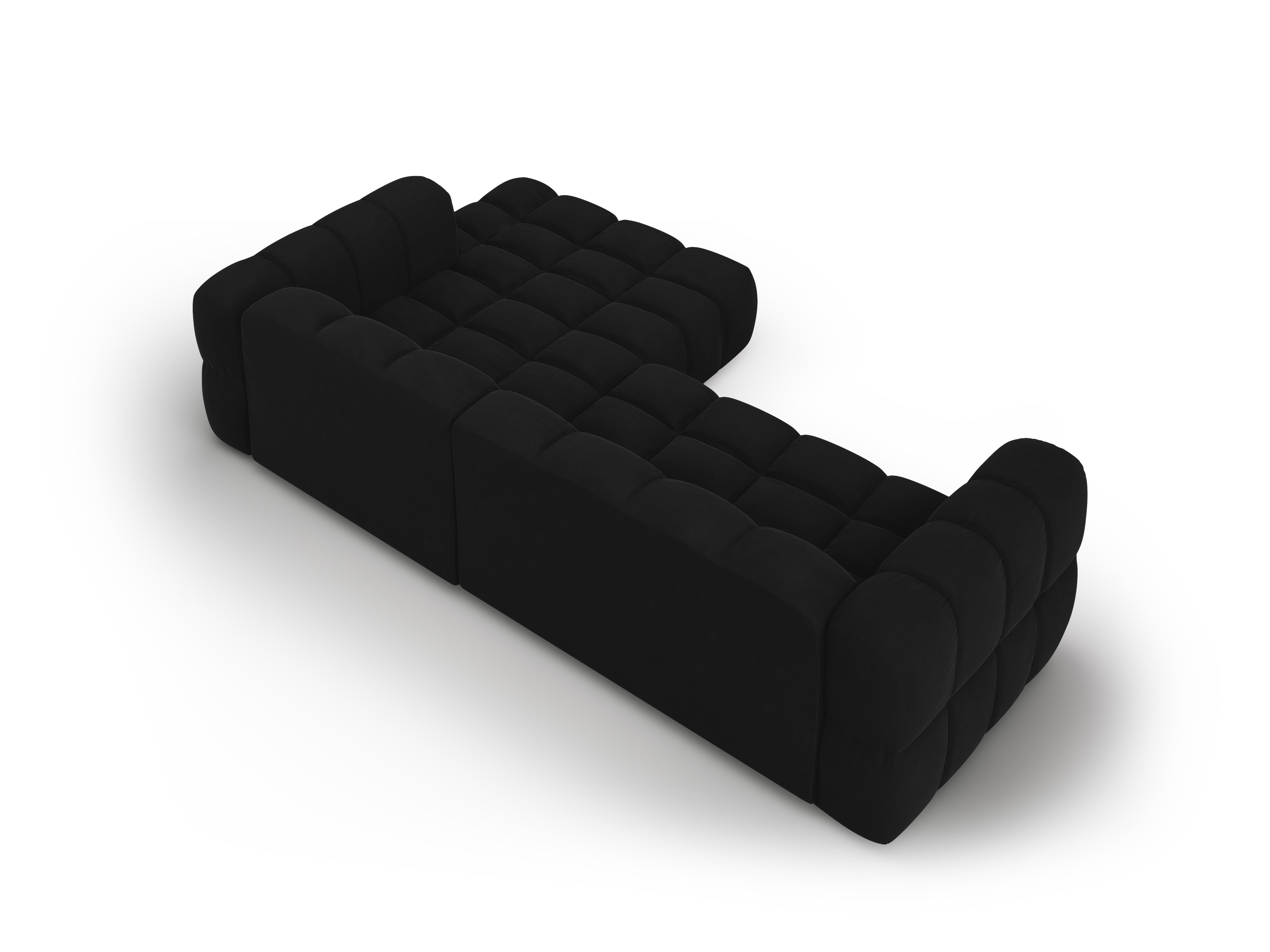 Narożnik aksamitny prawostronny 3,5-osobowy SKY czarny Cosmopolitan Design Eye on Design