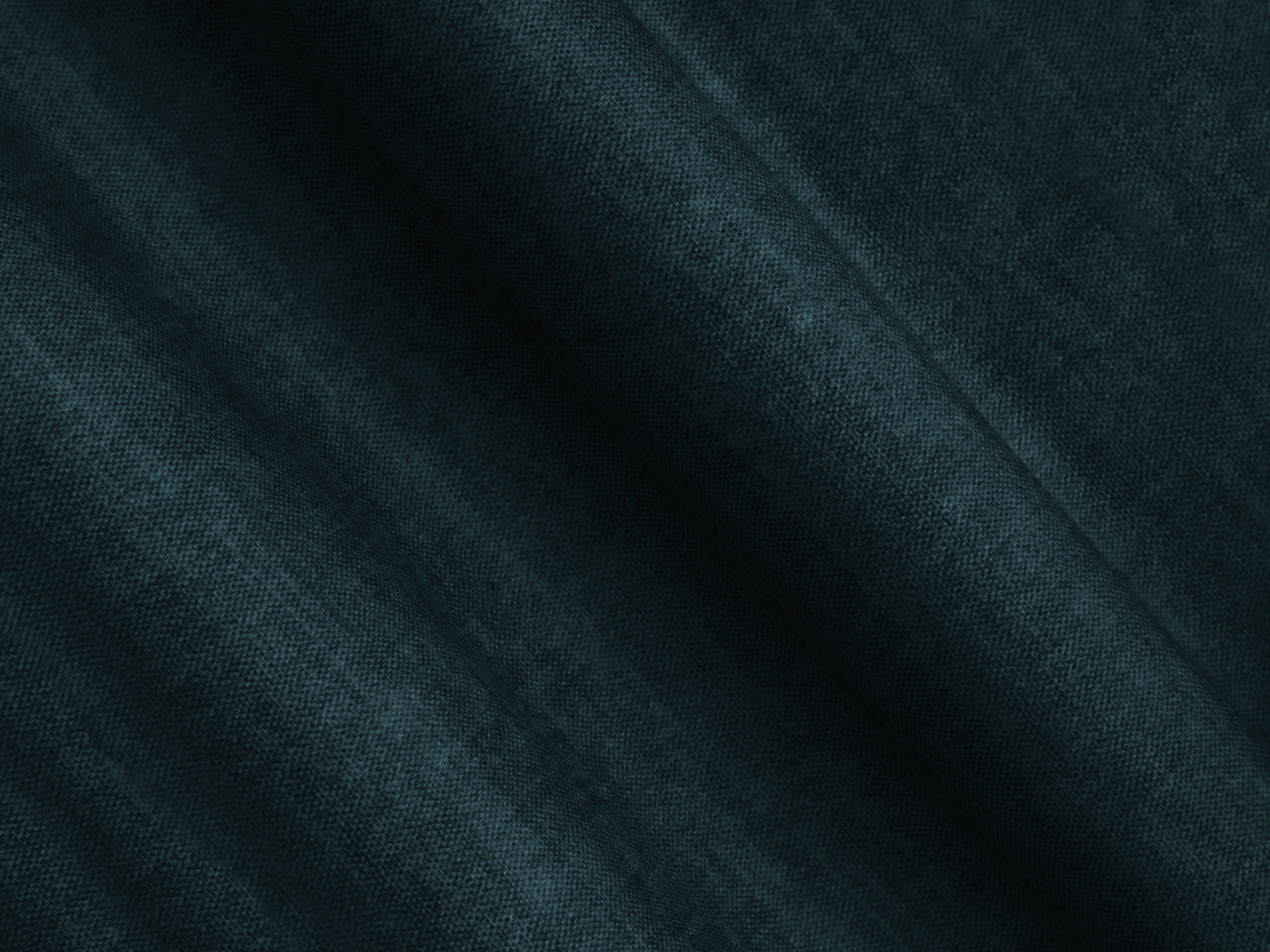 Fluwelen hoekbank rechts 3-zits CAMPI petrol