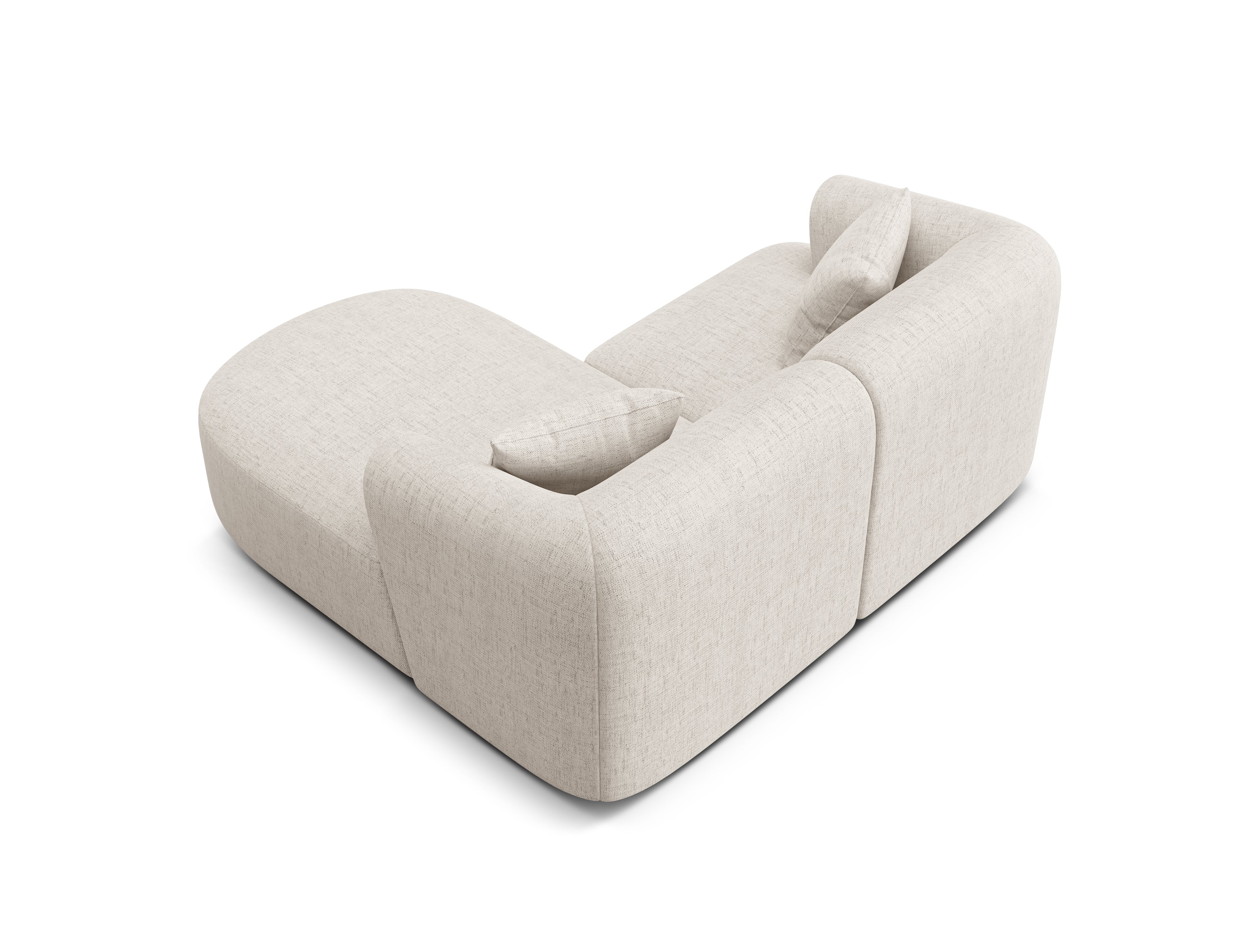 Right-facing 3-seater sofa CAMPI cream chenille