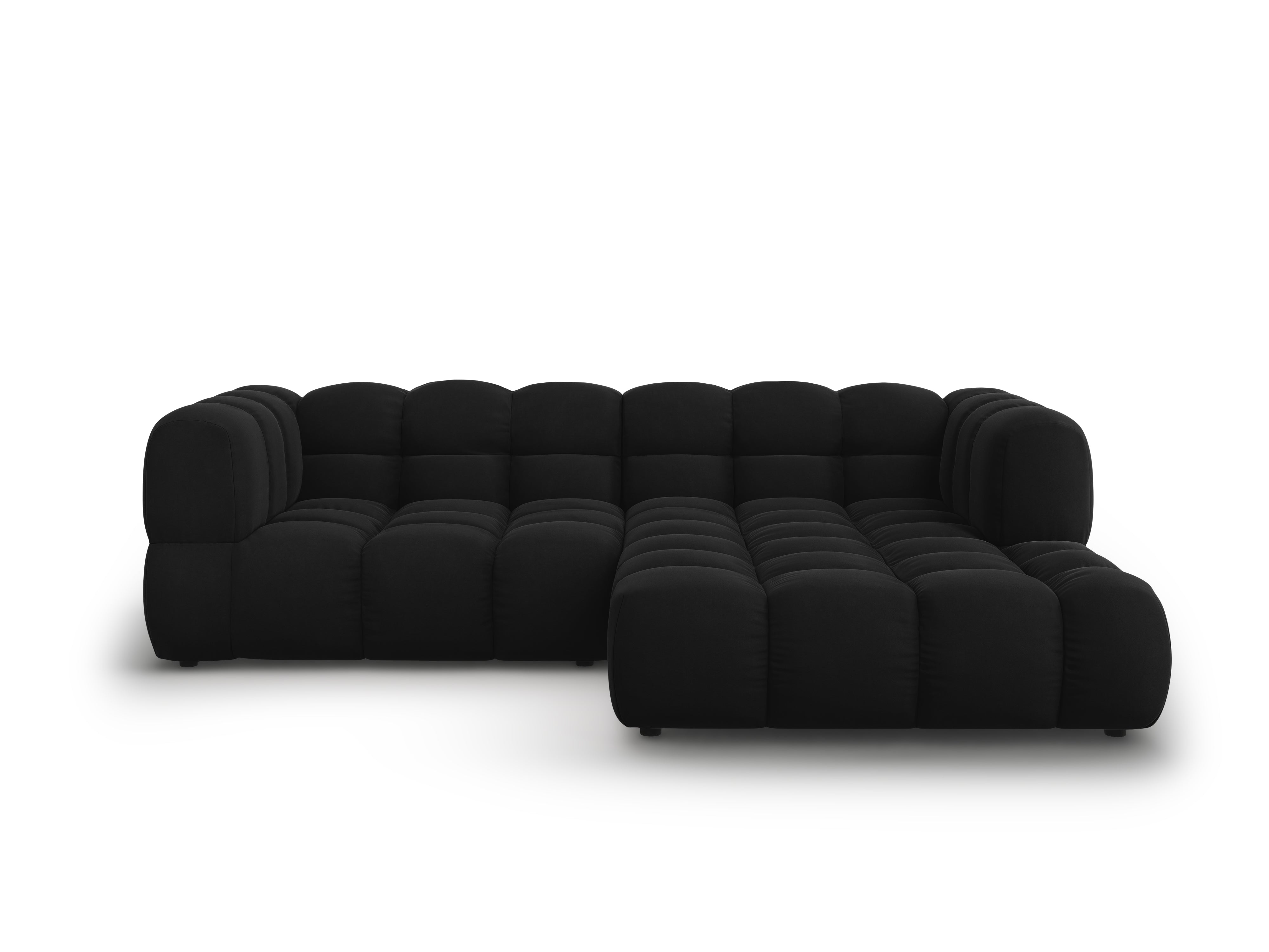 Narożnik aksamitny prawostronny 3-osobowy SKY czarny Cosmopolitan Design Eye on Design