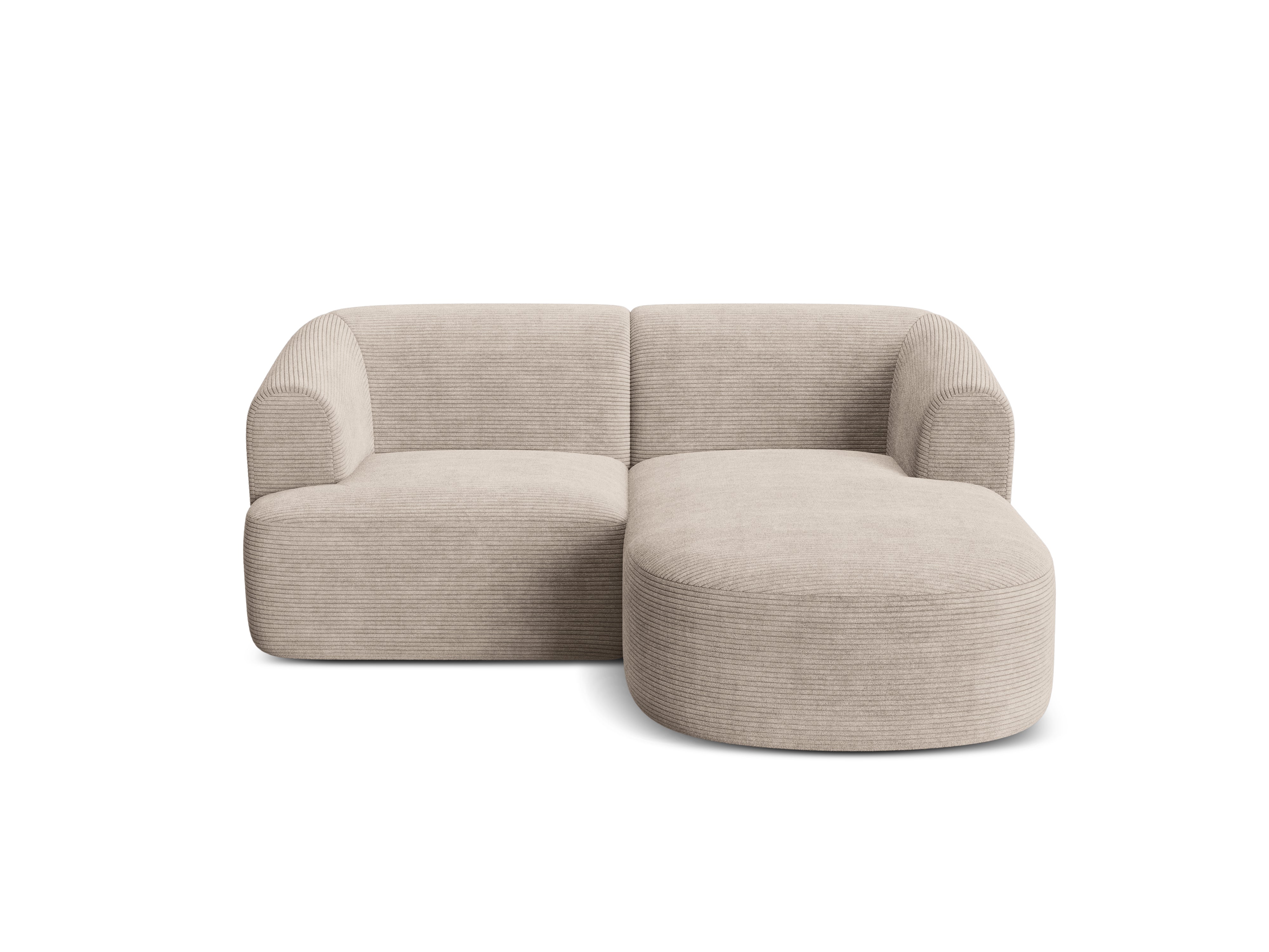 Rechtsseitige 3-Sitzer-Couch CAMPI beige Cord