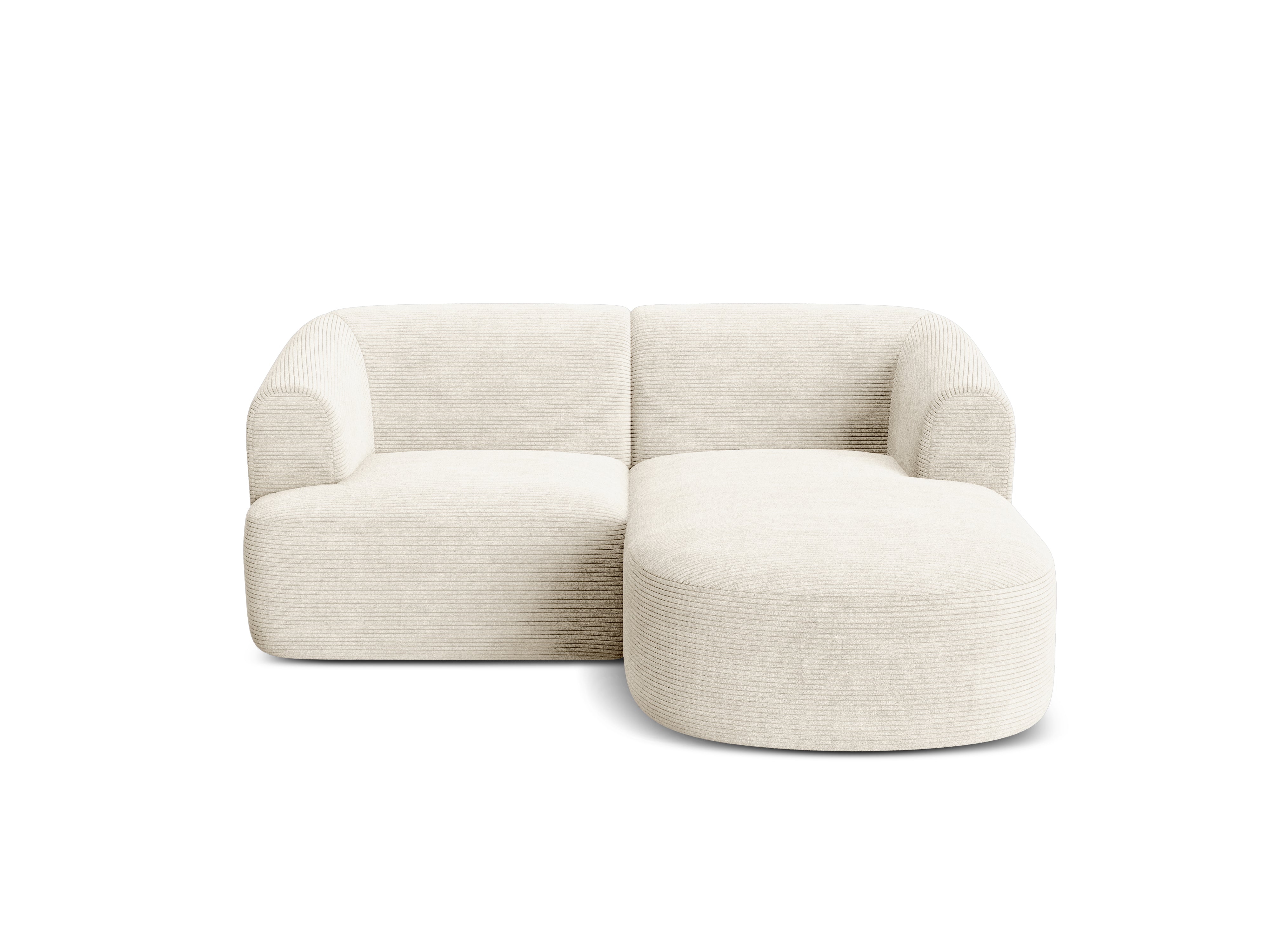 Rechthoekige 3-zits hoekbank CAMPI crème corduroy