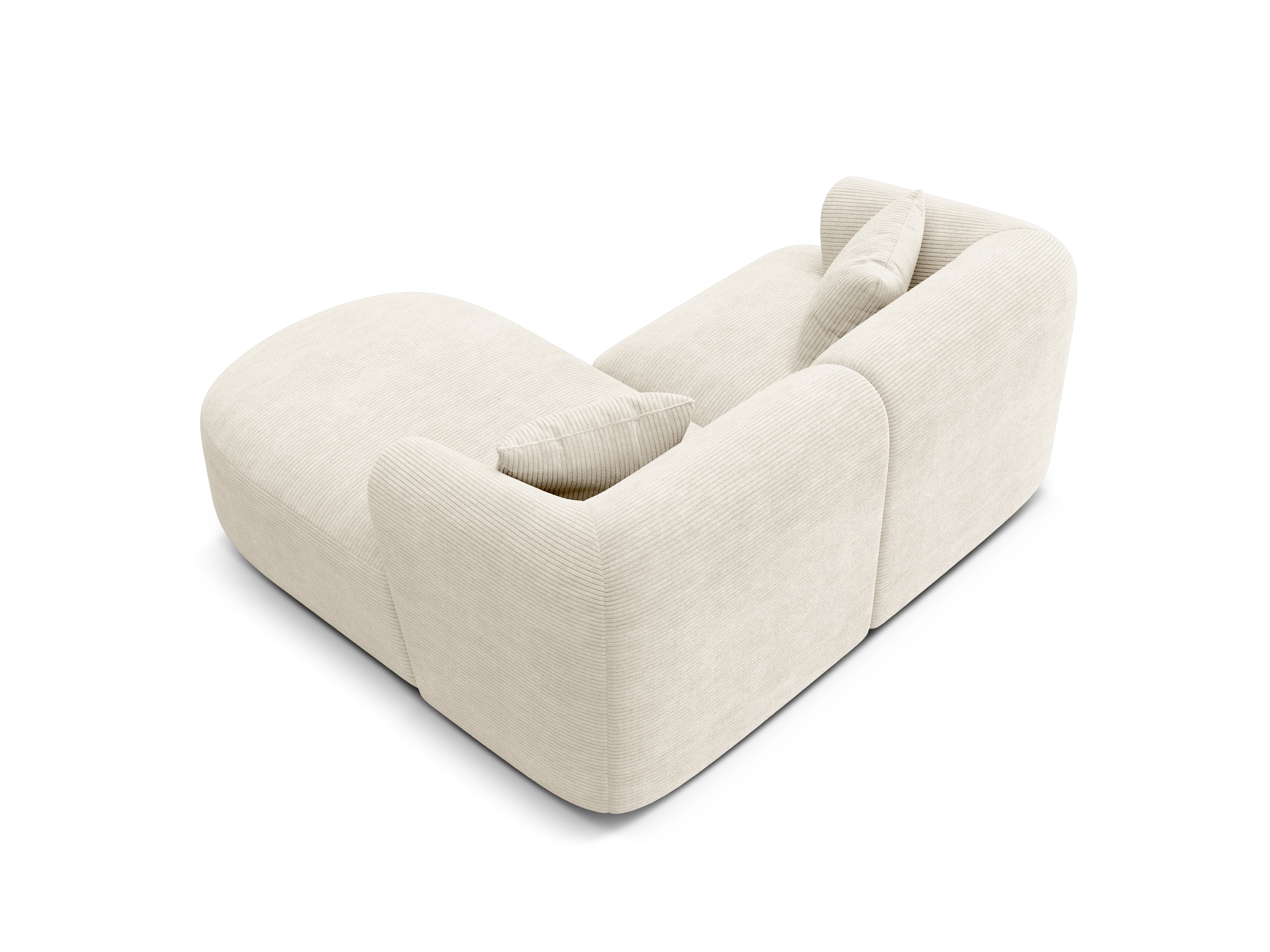 Rechthoekige 3-zits hoekbank CAMPI crème corduroy