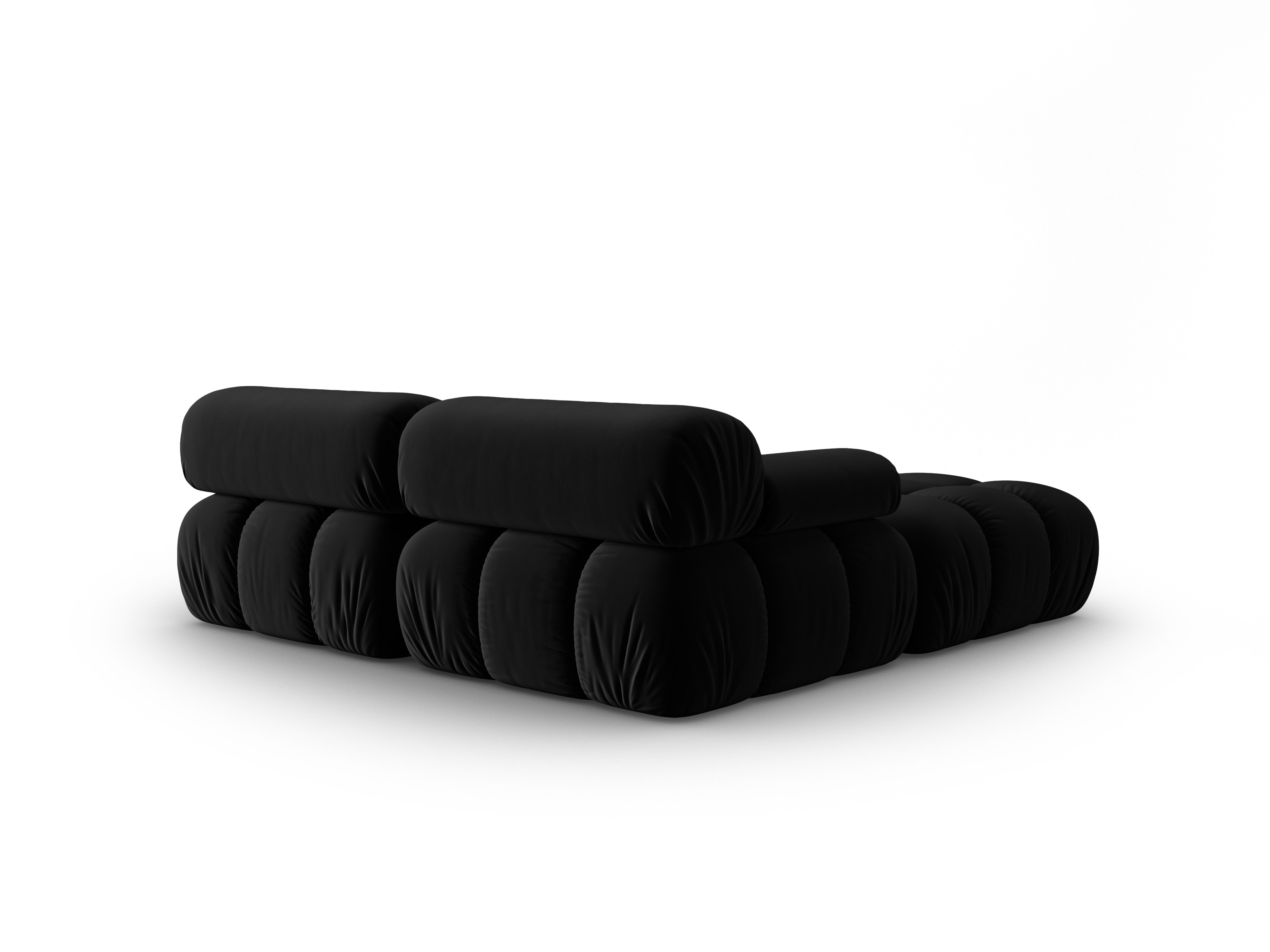 Samt-Ecksofa für 3 Personen CORTINA schwarz